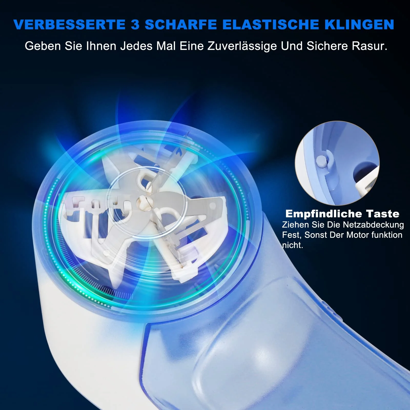 LEBEXY Fusselrasierer,Tragbarer Fusselentferner Elektrisch mit USB Aufladbar und 1 Ersatzklingen für Verschiedene Stoffe (Blau) - Image 4