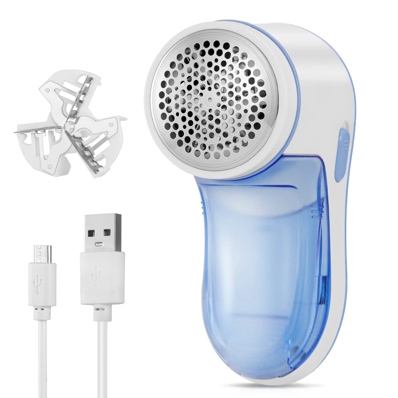 LEBEXY Fusselrasierer,Tragbarer Fusselentferner Elektrisch mit USB Aufladbar und 1 Ersatzklingen für Verschiedene Stoffe (Blau) - Image 5