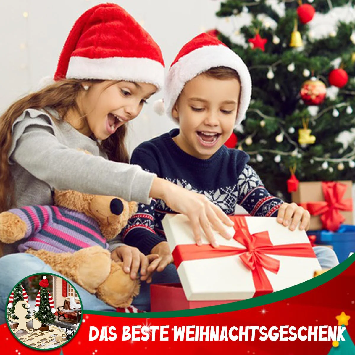 Leboria Wichtel Zubehör Weihnachten, Wichtel Ski Set, mit Schlitten Schlittschuhe, Wichtel Fußabdrücke Vorlage, Schal Hut Laterne usw, Wichteltür Deko Puppenhaus Zubehör, Wichtelzubehör - Image 2
