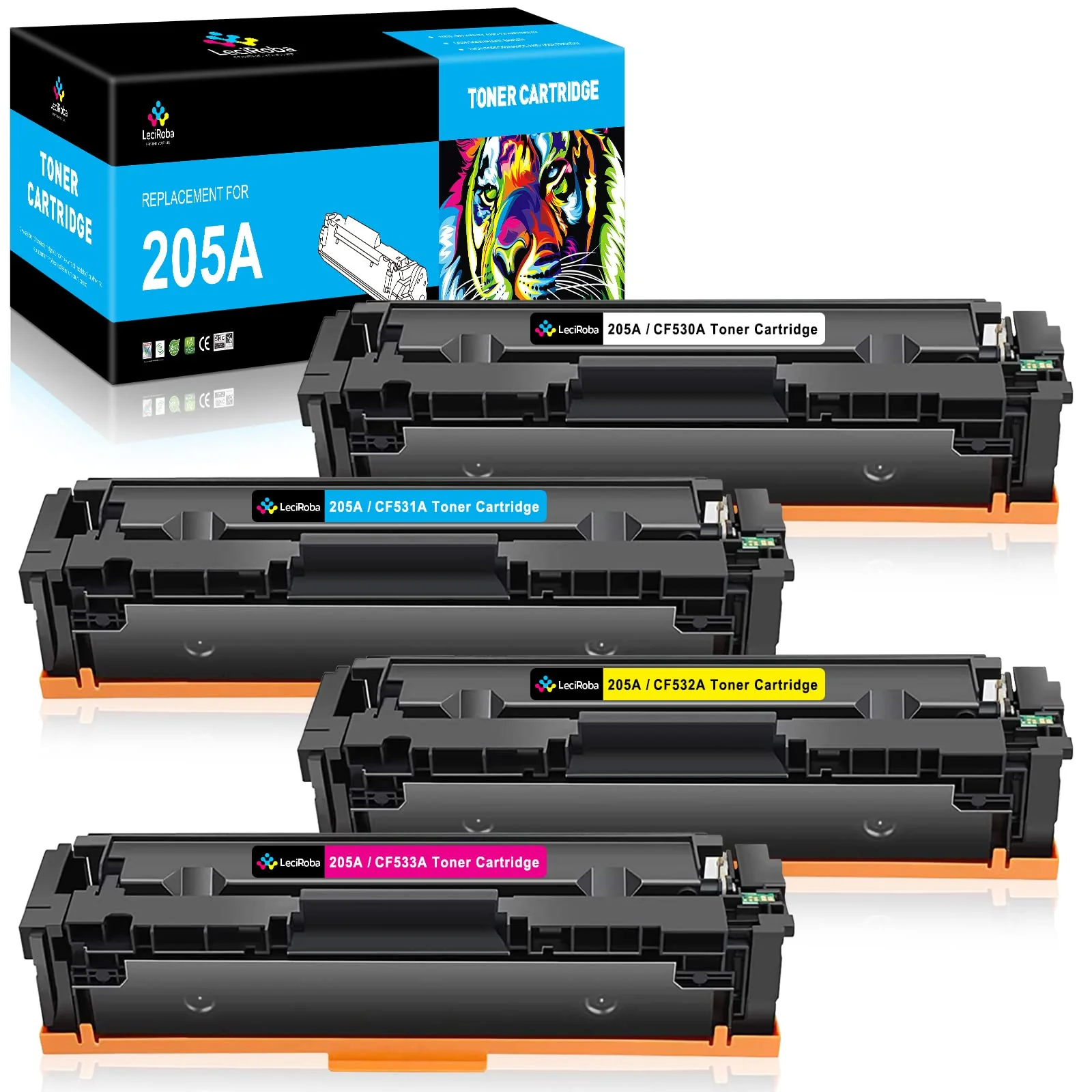 LeciRoba 205A für HP 205A Toner ,für HP CF530A CF531A CF532A CF533A ,für HP Color Laserjet pro MFP M180 M180n M180nw M180fw M181 M181n M181fw HP Color Laserjet pro M154A M154NW Drucker (4-Packung) - Image 6