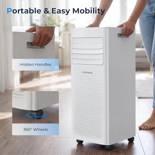 LEENON Klimaanlage Mobil Klimagerät 9000 BTU, 4 in 1 Kühlen Entfeuchten Lüftermodus Schlafmodus, 2.6KW Mobile Klima mit Abluftschlauch, Fernbedienung/ 24h-Time, Air Conditioner, Für Räume bis 35 m² - Image 6