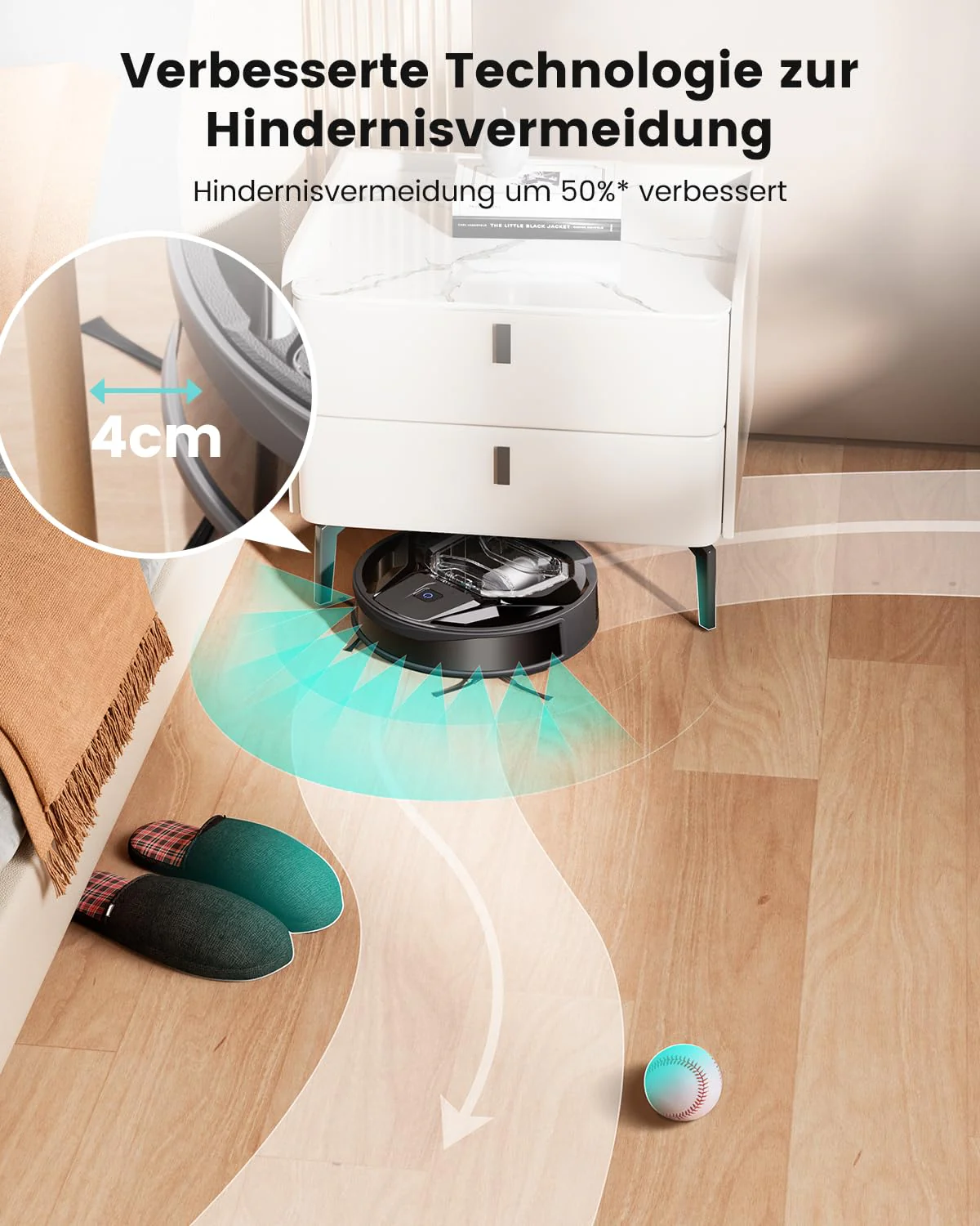 LEFANT M320 Saugroboter mit Wischfunktion 3 in 1, 6.000Pa Staubsauger Roboter mit Präzise-Entfernungs-Navigation, Sichtbar 800ML Staubbehälter, 210Mins, WLAN/App, Ideal für Tierhaare, Teppiche - Image 8