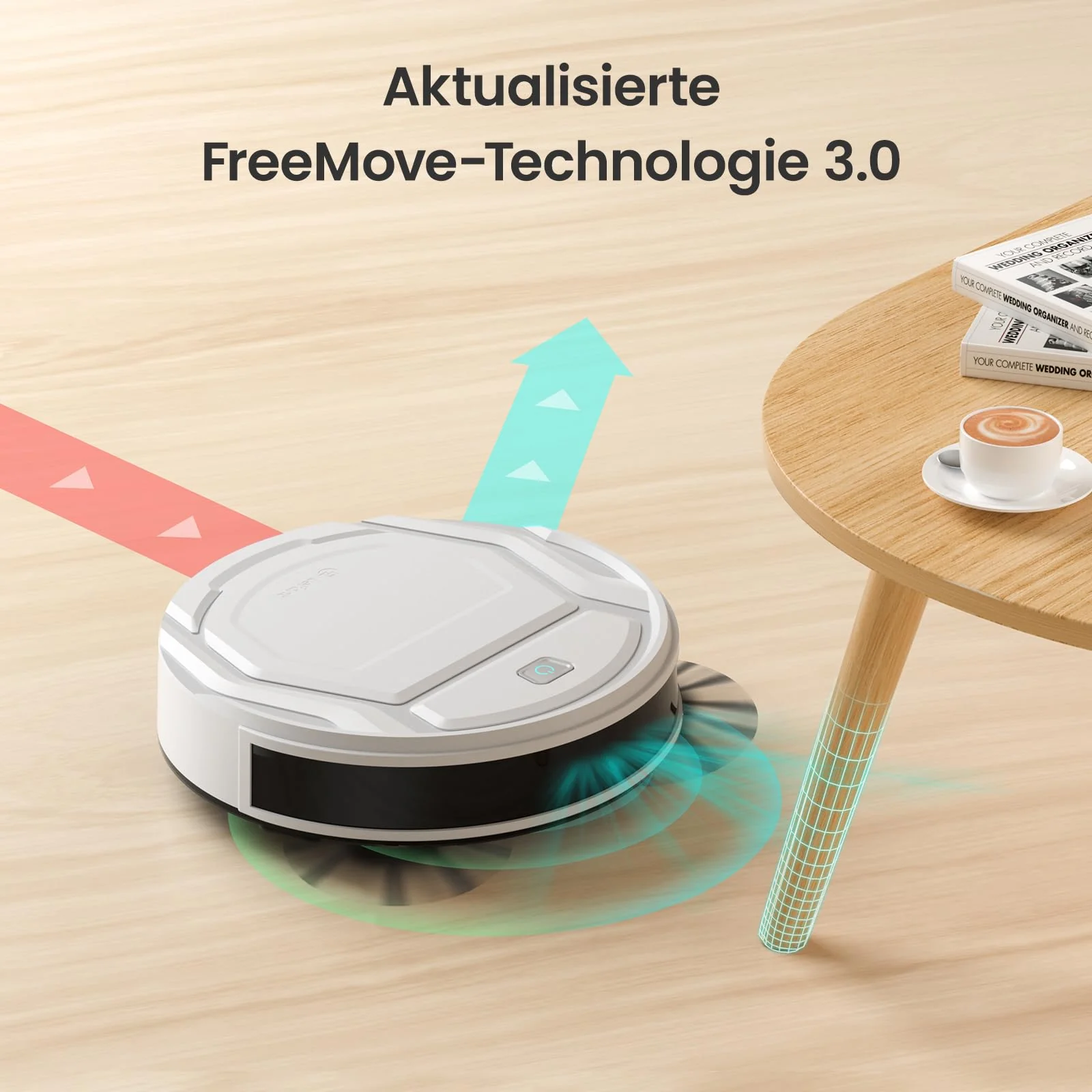 LEFANT Saugroboter mit Fernbedienung, 2200Pa Staubsauger Roboter, 120Mins Max, WLAN Roboterstaubsauger, Selbstaufladend, App/Alexa, Ideal für Tierhaare, Teppich, Hartboden 210P Weiß - Image 6