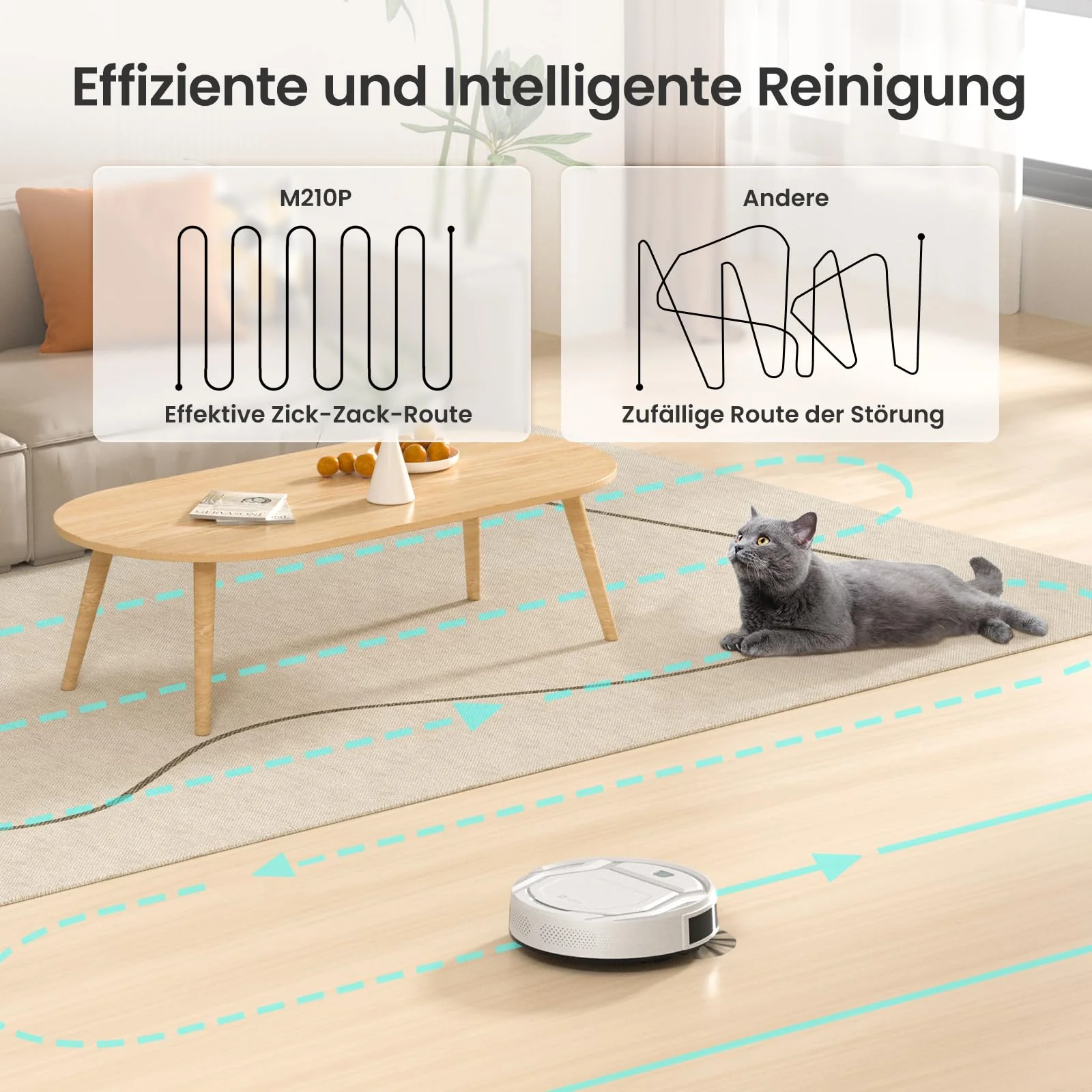 LEFANT Saugroboter mit Fernbedienung, 2200Pa Staubsauger Roboter, 120Mins Max, WLAN Roboterstaubsauger, Selbstaufladend, App/Alexa, Ideal für Tierhaare, Teppich, Hartboden 210P Weiß - Image 7