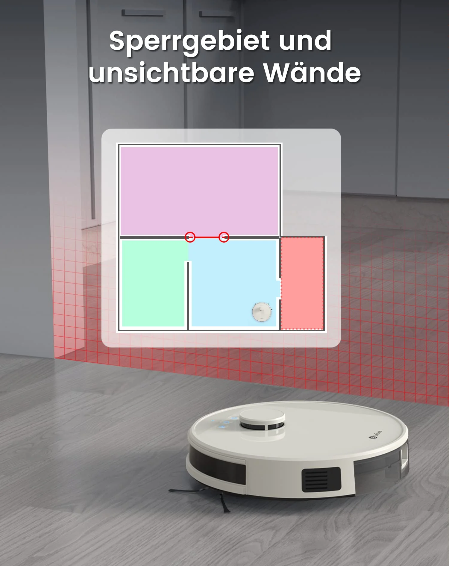 LEFANT Staubsauger Roboter, No-Go-Zonen, Saug und Wischroboter 5500 Pa Mehrstufiges Mapping, Laser Navigation, WiFi/APP/Alexa, Roboterstaubsauger für Tierhaare Hartböden - Image 7