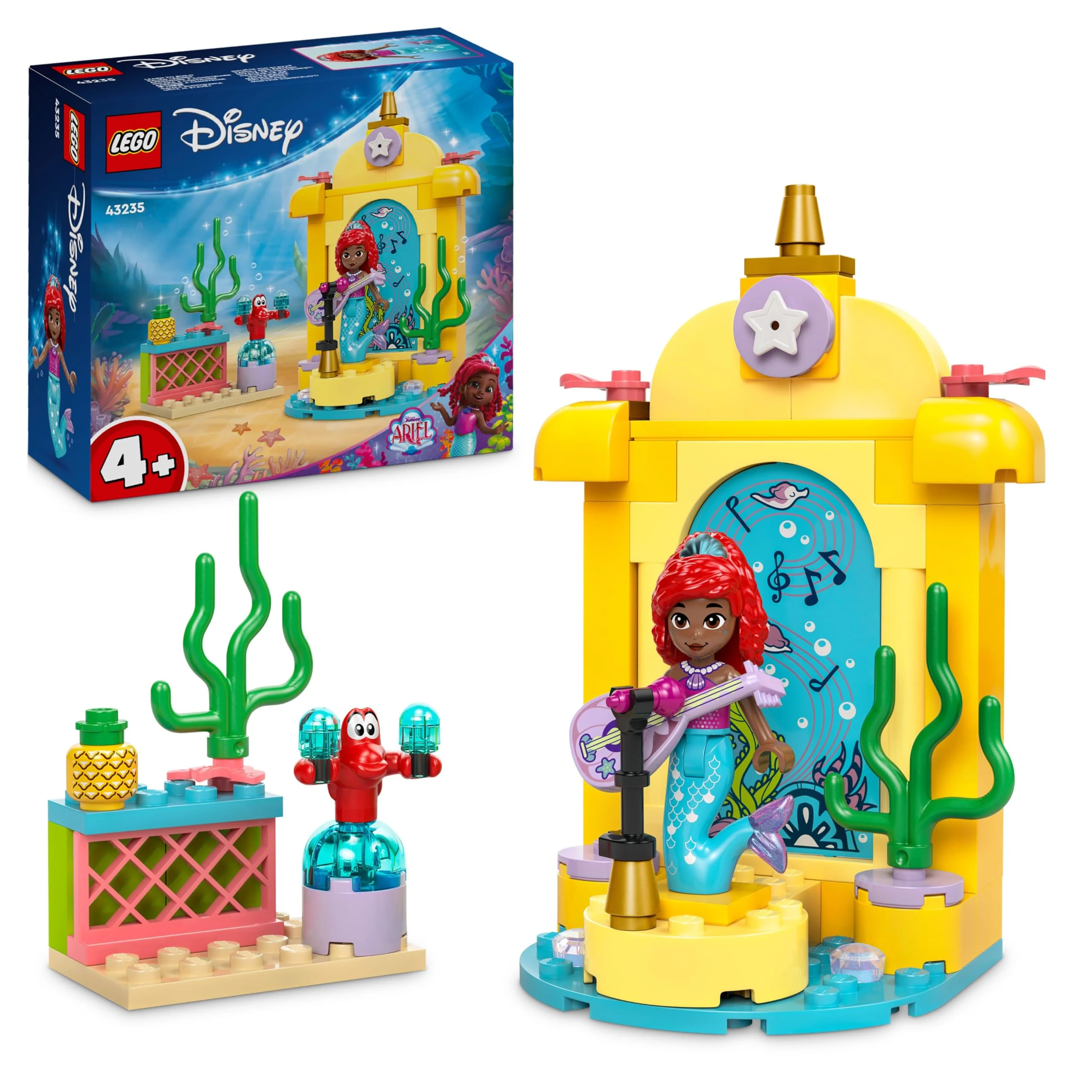 LEGO ǀ Disney Princess Arielles Musikbühne, Bauspielzeug für Kinder mit 2 Figuren, Geschenkidee für Mädchen und Jungen ab 4 Jahren sowie für Fans der TV-Serie, Kinderspielzeug 43235