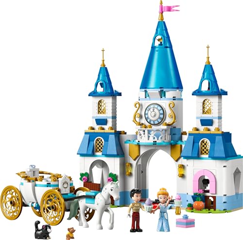 LEGO ǀ Disney Princess Cinderellas Schloss und Pferdekutsche - Kreatives Pferde Spielzeug Mädchen und Jungen - Spielset mit Cinderella und der Märchenprinz Figuren - Kinder Geschenk ab 6 Jahren 43275 - Image 3