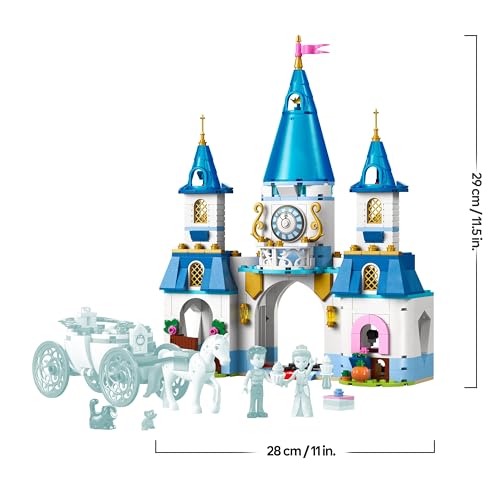 LEGO ǀ Disney Princess Cinderellas Schloss und Pferdekutsche - Kreatives Pferde Spielzeug Mädchen und Jungen - Spielset mit Cinderella und der Märchenprinz Figuren - Kinder Geschenk ab 6 Jahren 43275 - Image 5