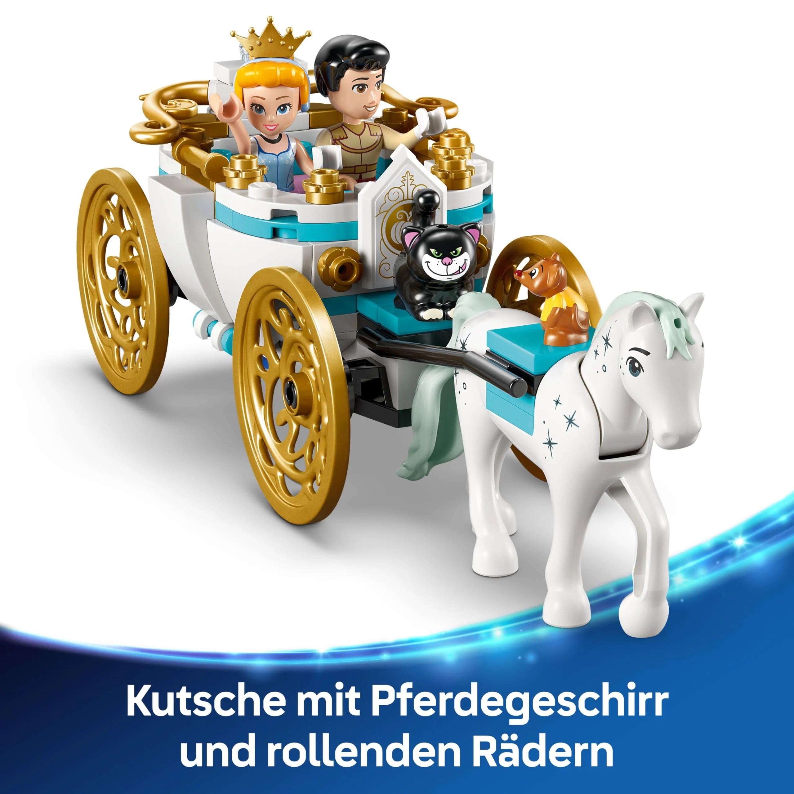 LEGO ǀ Disney Princess Cinderellas Schloss und Pferdekutsche - Kreatives Pferde Spielzeug Mädchen und Jungen - Spielset mit Cinderella und der Märchenprinz Figuren - Kinder Geschenk ab 6 Jahren 43275 - Image 9