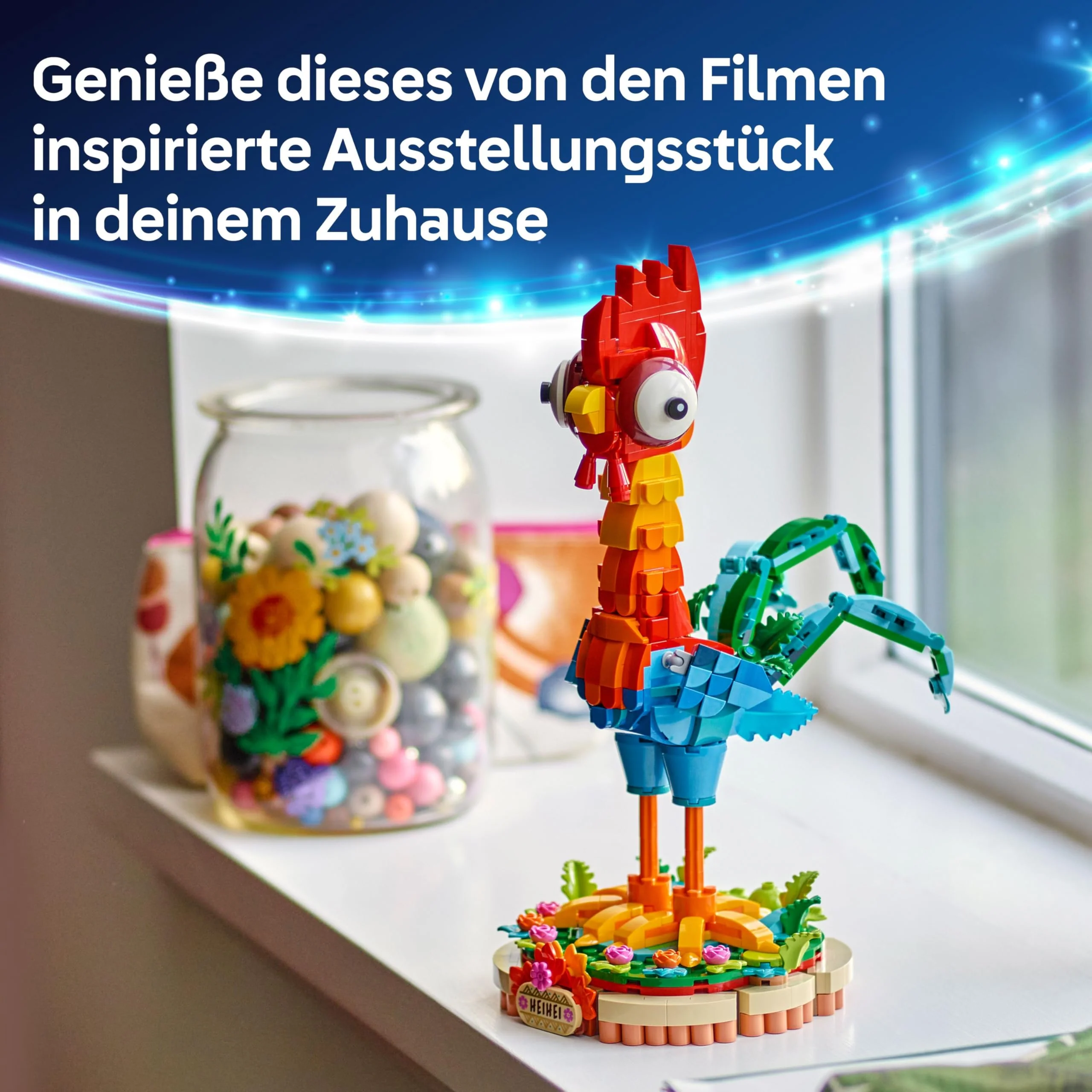LEGO ǀ Disney Vaiana 2: Heihei Spielzeug - Tierfigur zum Spielen & Ausstellen mit drehbarem Kopf, beweglichen Flügeln & Schwanzfedern sowie Ständer – Geschenk für Mädchen ab 9 Jahren – 43272 - Image 6
