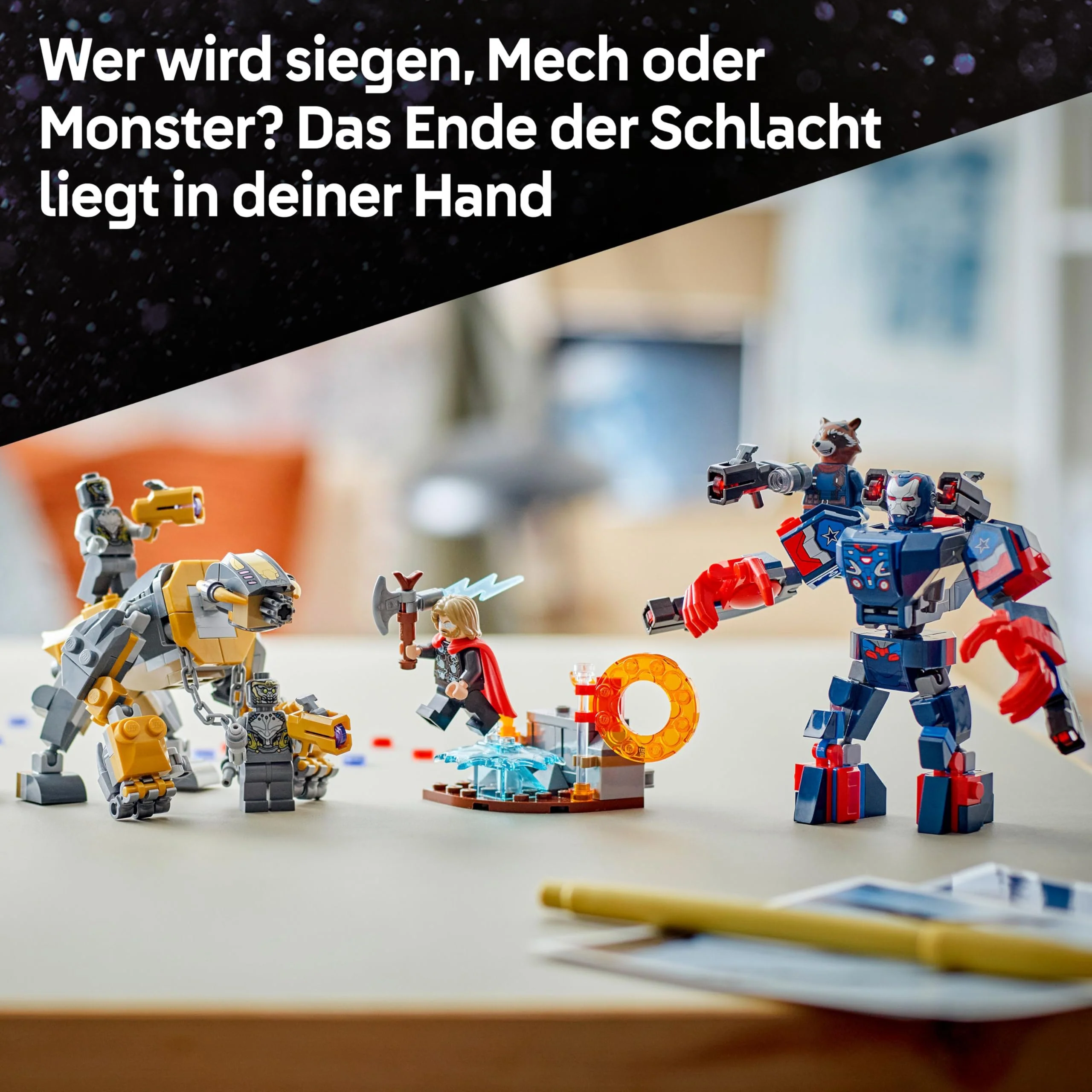 LEGO ǀ Marvel Avengers: Endgame Thor vs. Chitauri Bauset - Superhelden Action mit dem Iron Patriot Mech und 7 Minifiguren - Geschenk für Jungen und Mädchen ab 8 Jahren - 76322 - Image 4