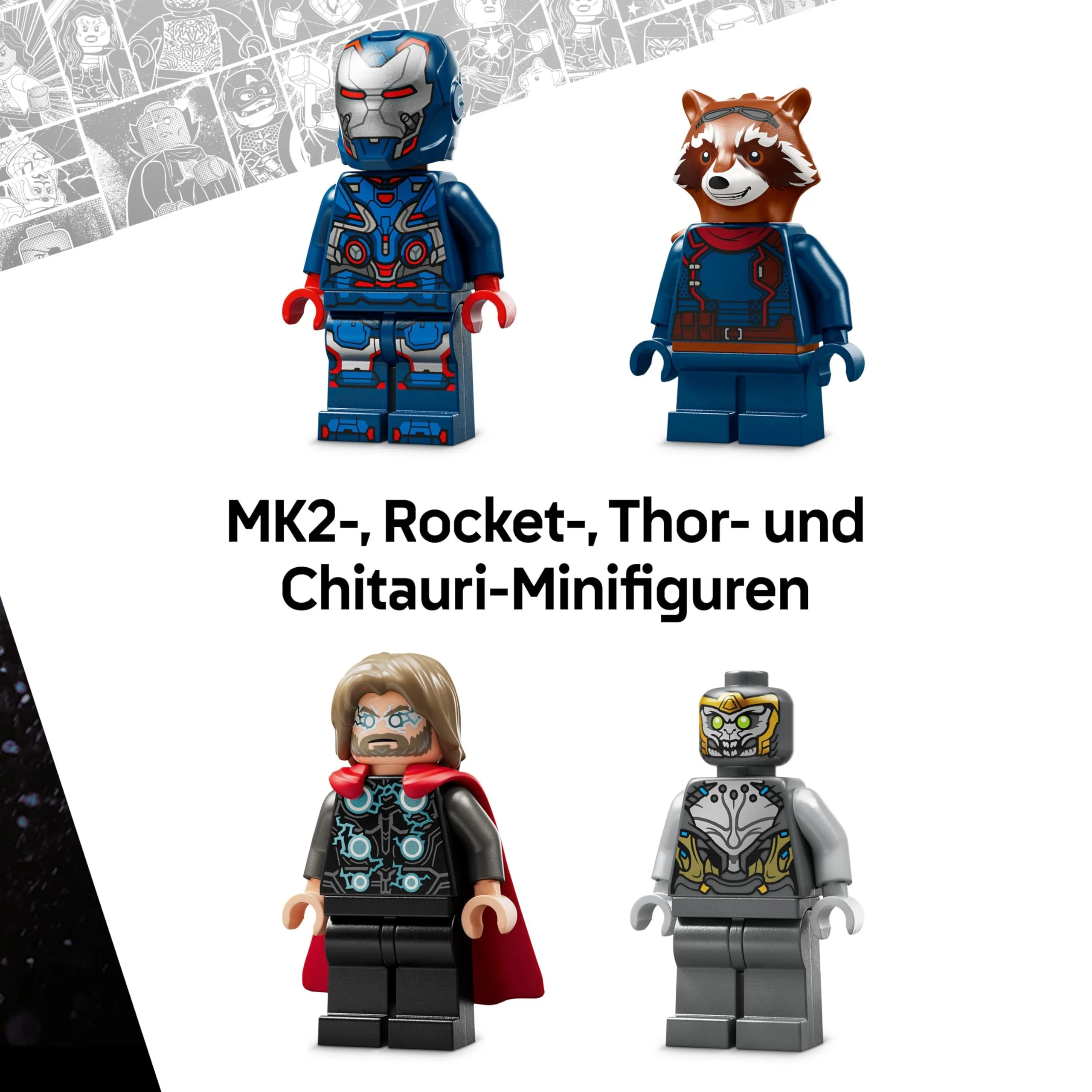 LEGO ǀ Marvel Avengers: Endgame Thor vs. Chitauri Bauset - Superhelden Action mit dem Iron Patriot Mech und 7 Minifiguren - Geschenk für Jungen und Mädchen ab 8 Jahren - 76322 - Image 5
