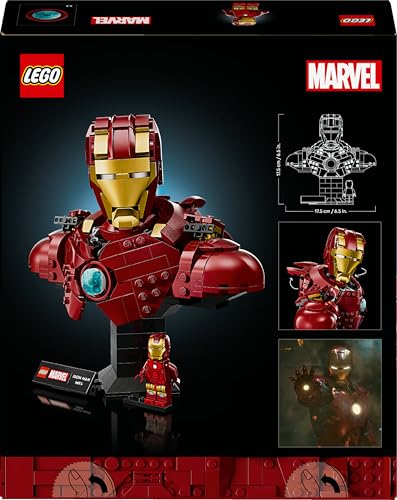 LEGO ǀ Marvel Iron Man MK4 Büste - Bauset für Erwachsene zum Ausstellen inkl. Tony Stark Minifigur, mit einziehbaren Kanonen und einem drehbaren Kopf - Sammlerstück & Geschenkidee für Fans - 76327 - Image 2