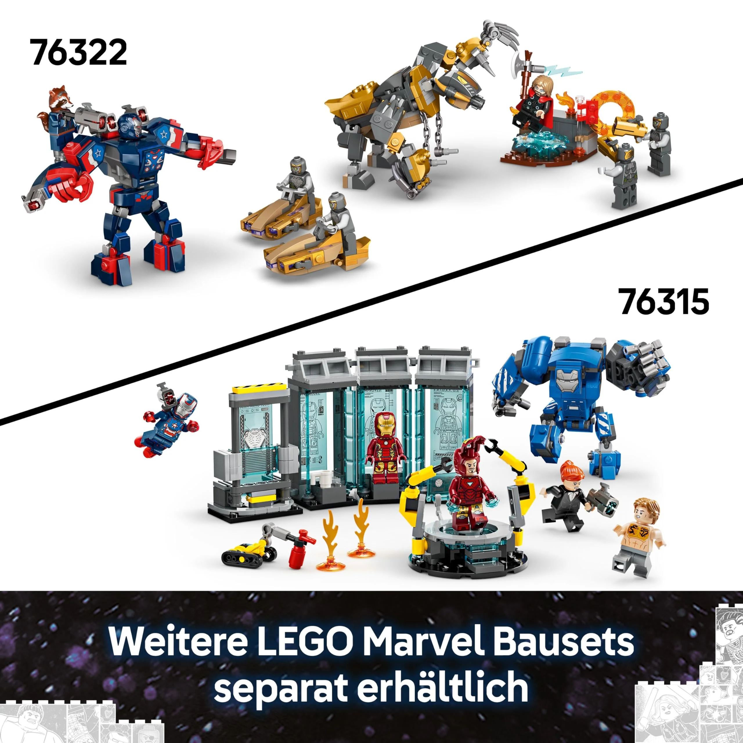 LEGO ǀ Marvel Iron Man & War Machine vs. Hammer-Drohnen - Superhelden Spielzeug für Jungen und Mädchen - Minifiguren zum Bauen und Spielen - Kreatives Geschenk für Kinder ab 7 Jahren - 76320 - Image 3