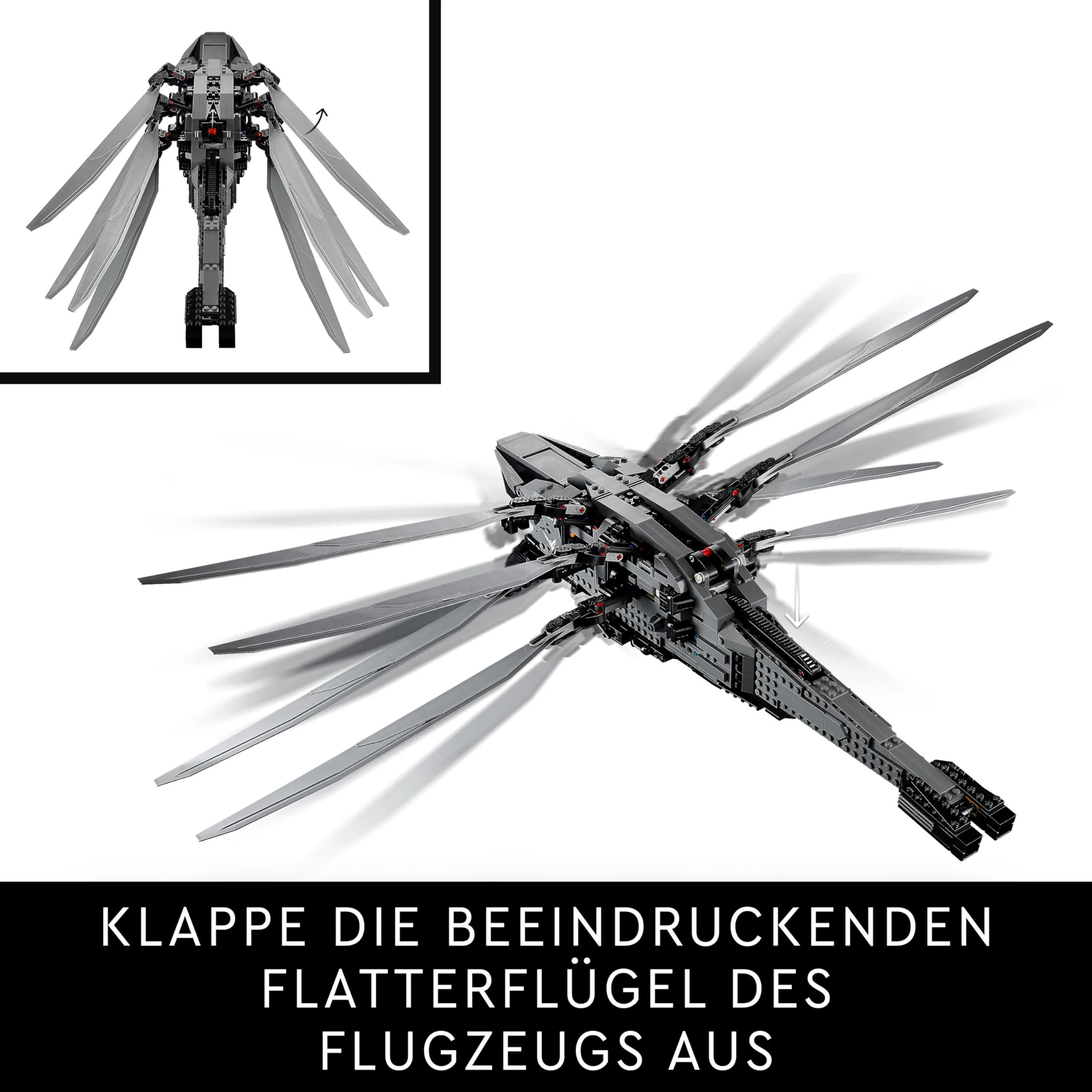 LEGO 10327 Icons Dune Atreides Royal Ornithopter, Set zum Sammeln für Erwachsene, Film-Geschenk für Männer, Frauen und Fans, Modell-Flugzeug mit 8 Figuren, darunter Paul Atreides und Baron Harkonnen - Image 10