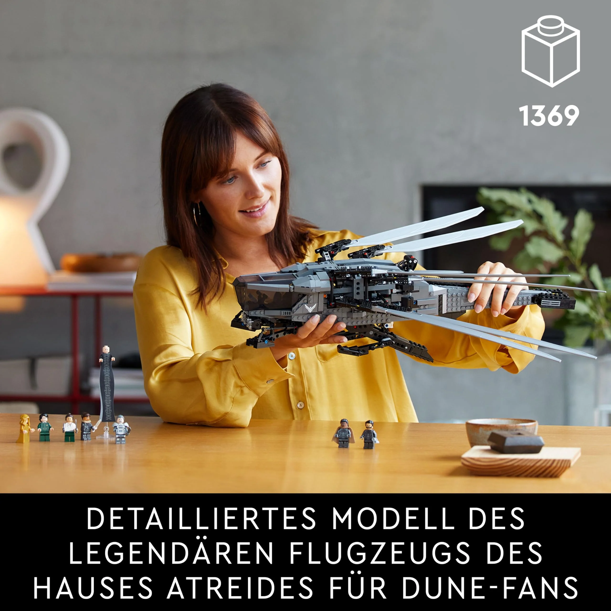 LEGO 10327 Icons Dune Atreides Royal Ornithopter, Set zum Sammeln für Erwachsene, Film-Geschenk für Männer, Frauen und Fans, Modell-Flugzeug mit 8 Figuren, darunter Paul Atreides und Baron Harkonnen - Image 11