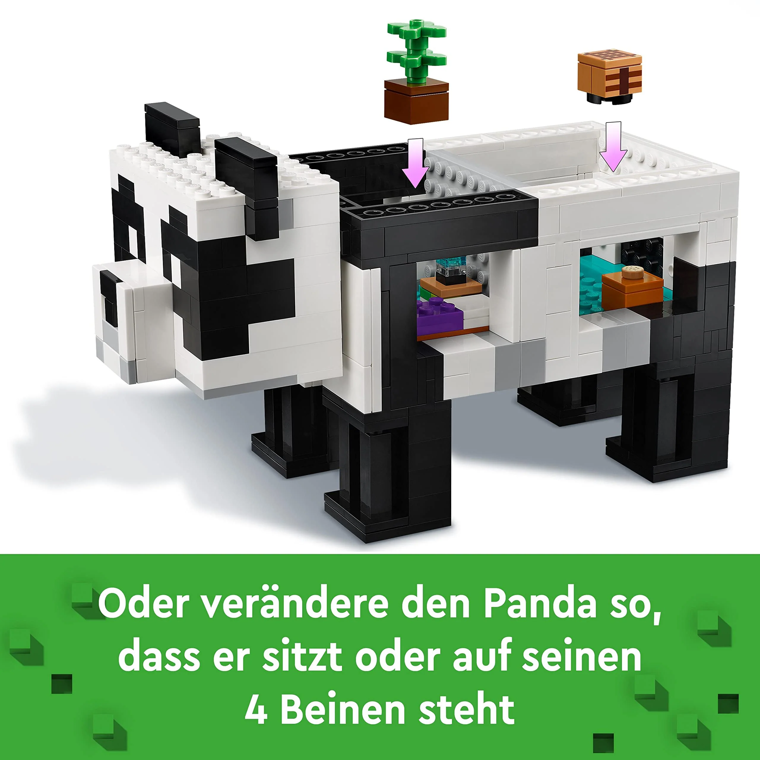 LEGO 21245 Minecraft Das Pandahaus Set, bewegliches Panda-Spielzeug-Haus mit Tier-Figuren und Skelett, Spielzeug für Jungen und Mädchen ab 8 Jahren - Image 6