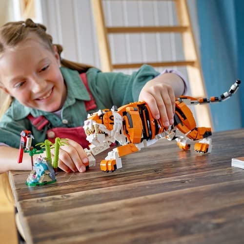 LEGO 31129 Creator Majestätischer Tiger, Panda oder Fisch, 3-in-1 Tierfiguren-Set, Spielzeug für Kinder, Jungen und Mädchen, Konstruktionsspielzeug mit Tieren - Image 11