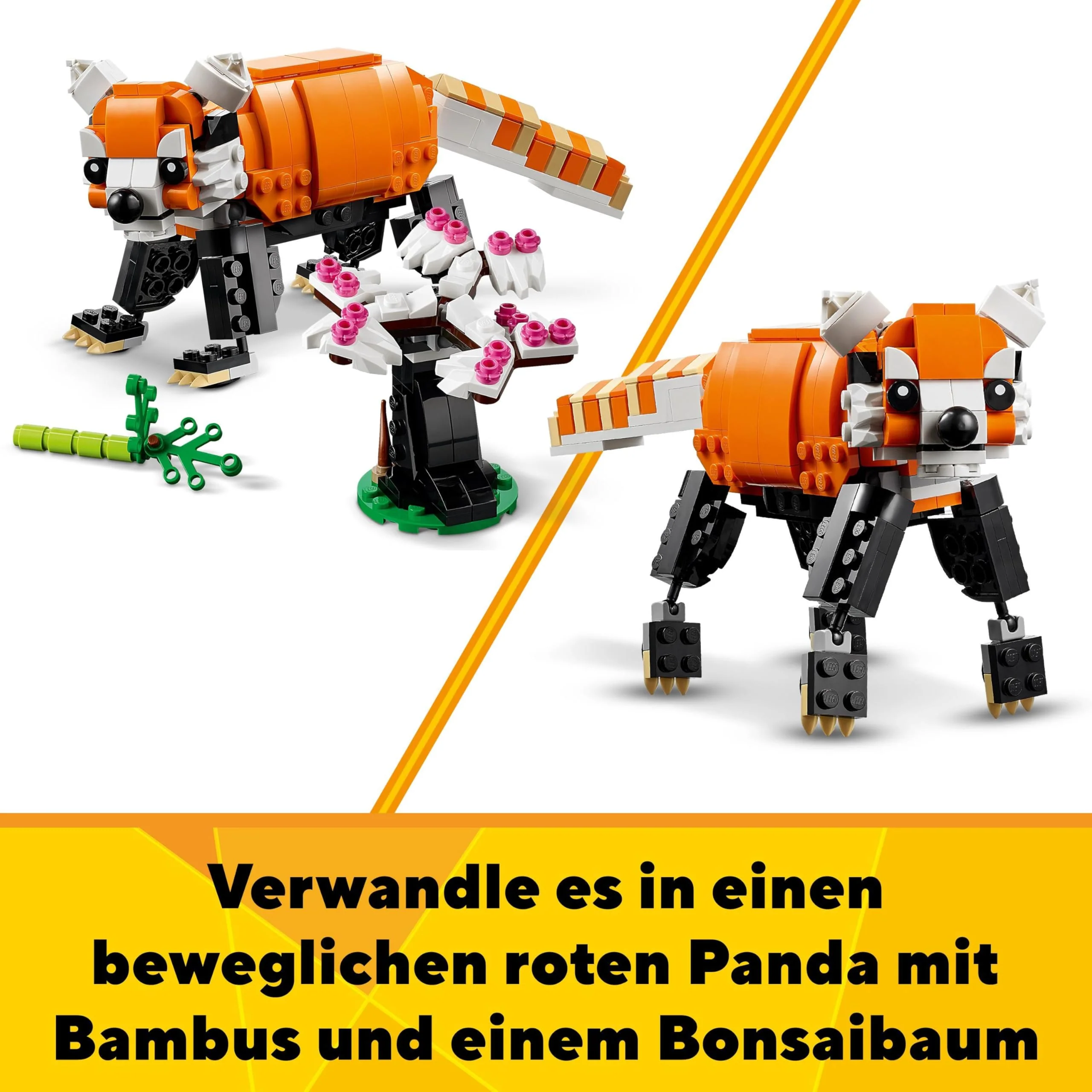 LEGO 31129 Creator Majestätischer Tiger, Panda oder Fisch, 3-in-1 Tierfiguren-Set, Spielzeug für Kinder, Jungen und Mädchen, Konstruktionsspielzeug mit Tieren - Image 5
