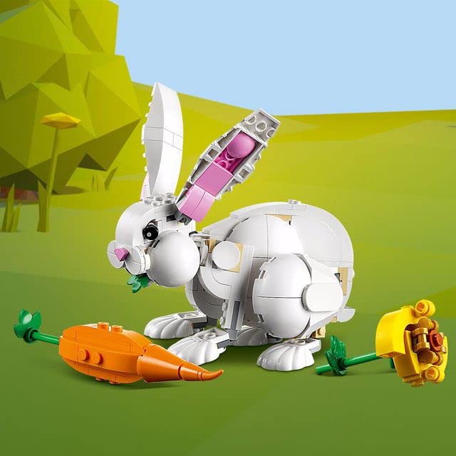 LEGO 31133 Creator 3in1 Weißer Hase Tierspielzeug Set mit Hasen-, Robben- und Papageienfiguren, Baustein-Konstruktionsspielzeug für Kinder ab 8 Jahren - Image 10