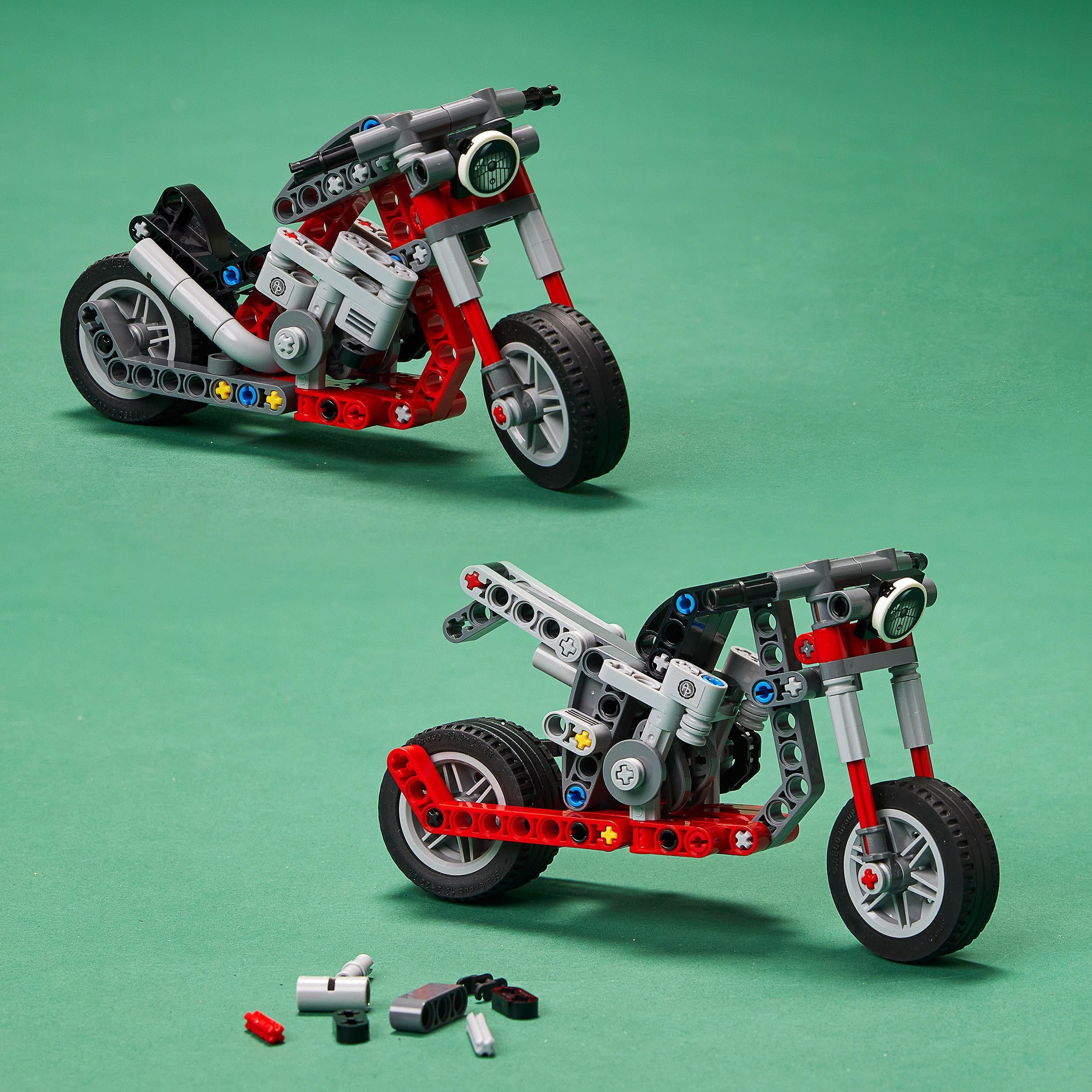 LEGO 42132 Technic Chopper Abenteuer-Bike, 2-in-1 Bausatz, Motorrad-Spielzeug, kreatives Geschenk für Jungen und Mädchen ab 7 Jahren, Fahrzeug-Set - Image 4