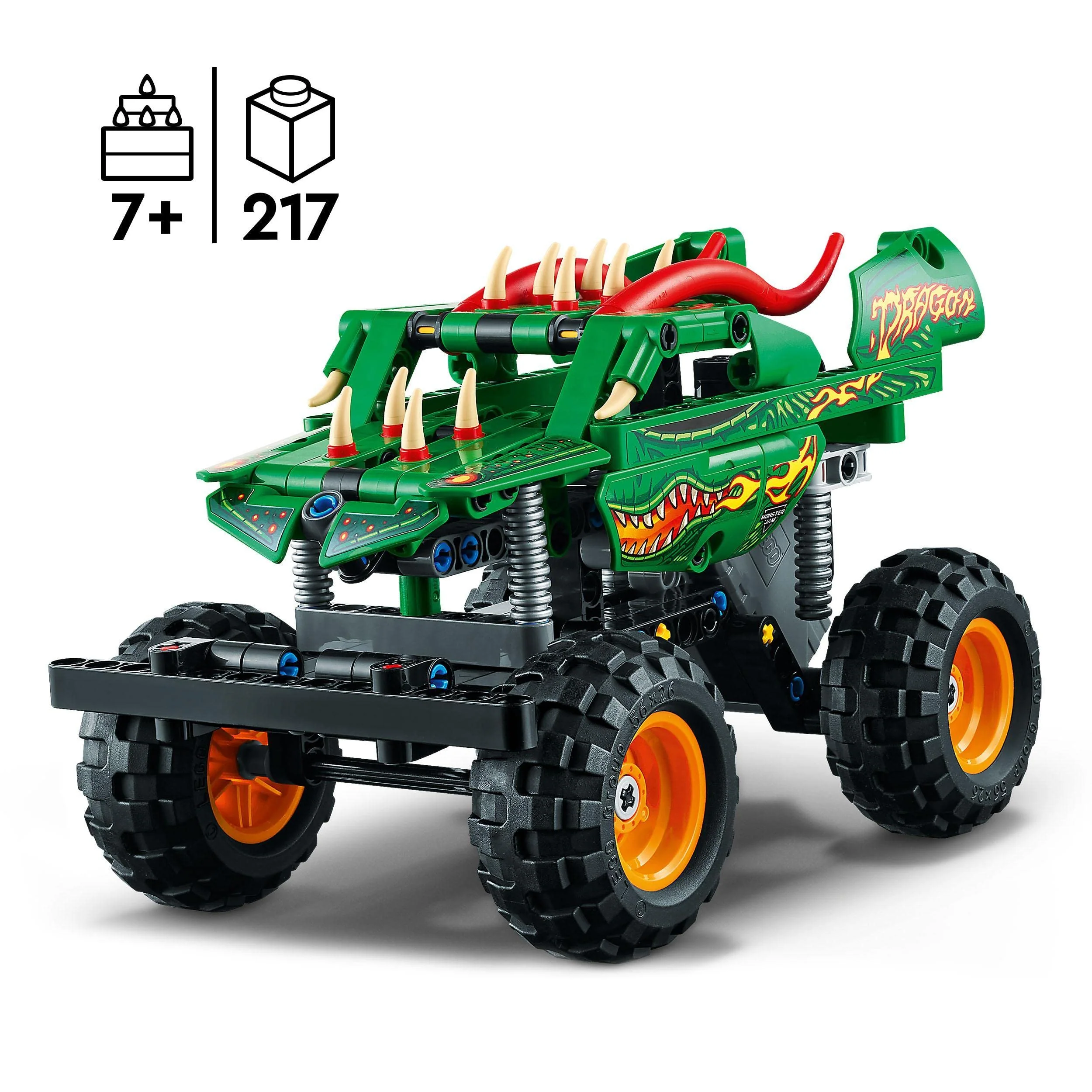 LEGO 42149 Technic Monster Jam Dragon, Monster Truck-Spielzeug für Jungen und Mädchen, 2in1-Rennwagen für Offroad-Stunts und als Geschenk für Kinder - Image 9