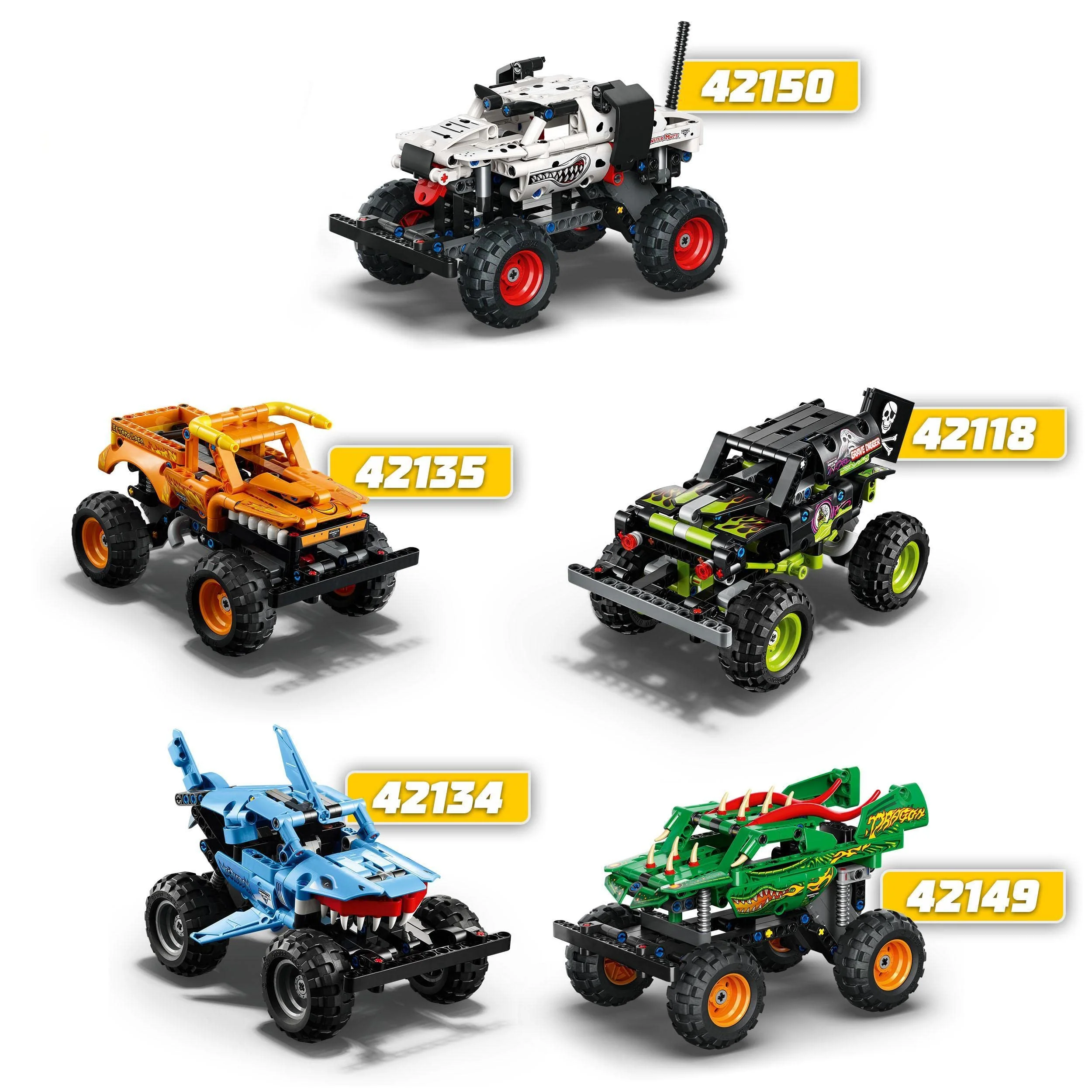 LEGO 42150 Technic Monster Jam Monster Mutt Dalmatian, Monster Truck-Spielzeug für Jungen und Mädchen, Rennspielzeug mit Rückziehmotor - Image 5