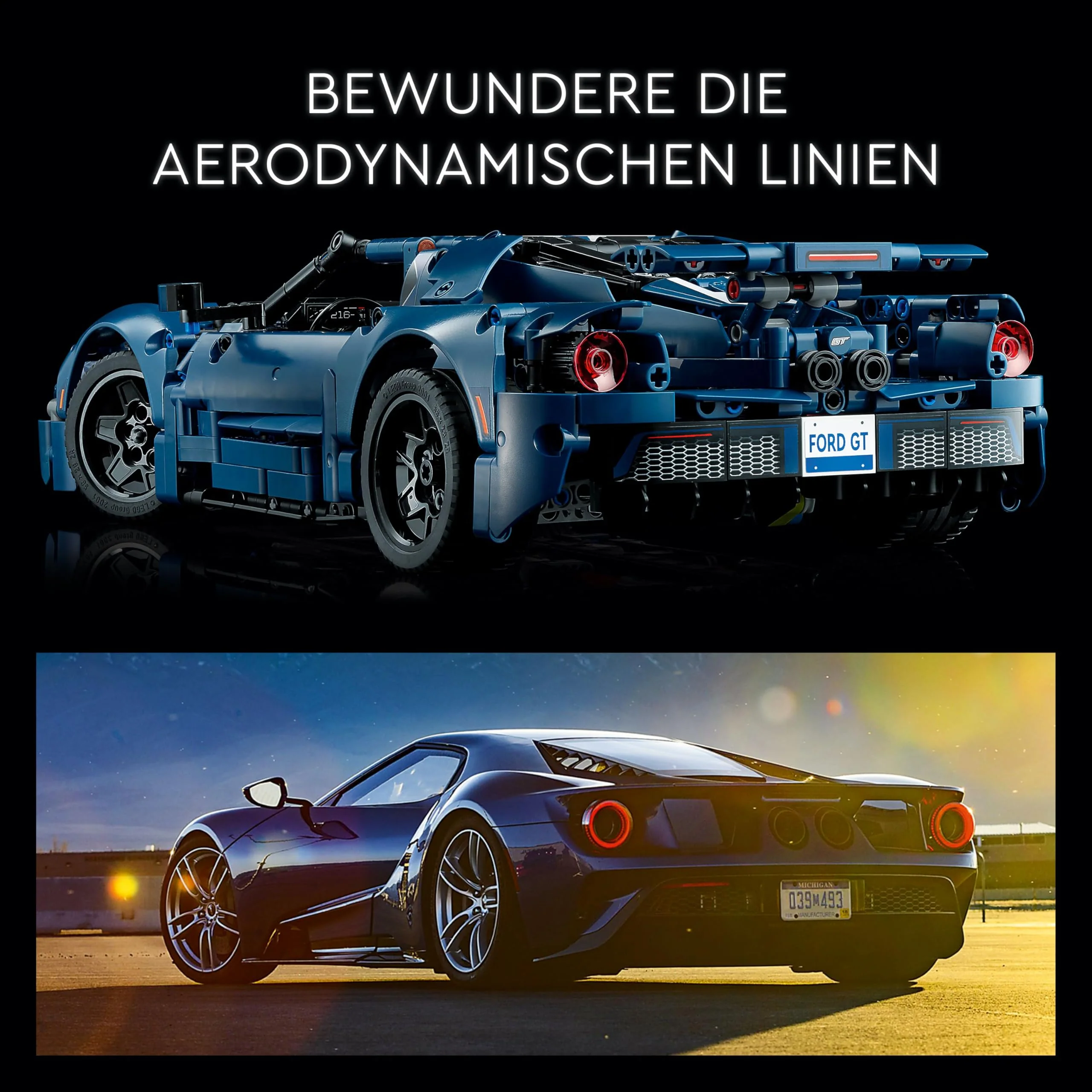 LEGO 42154 Technic Ford GT 2022 Auto-Modellbausatz für Erwachsene, Supercar im Maßstab 1:12 mit authentischen Merkmalen, fortschrittliches Sammlerset - Image 9