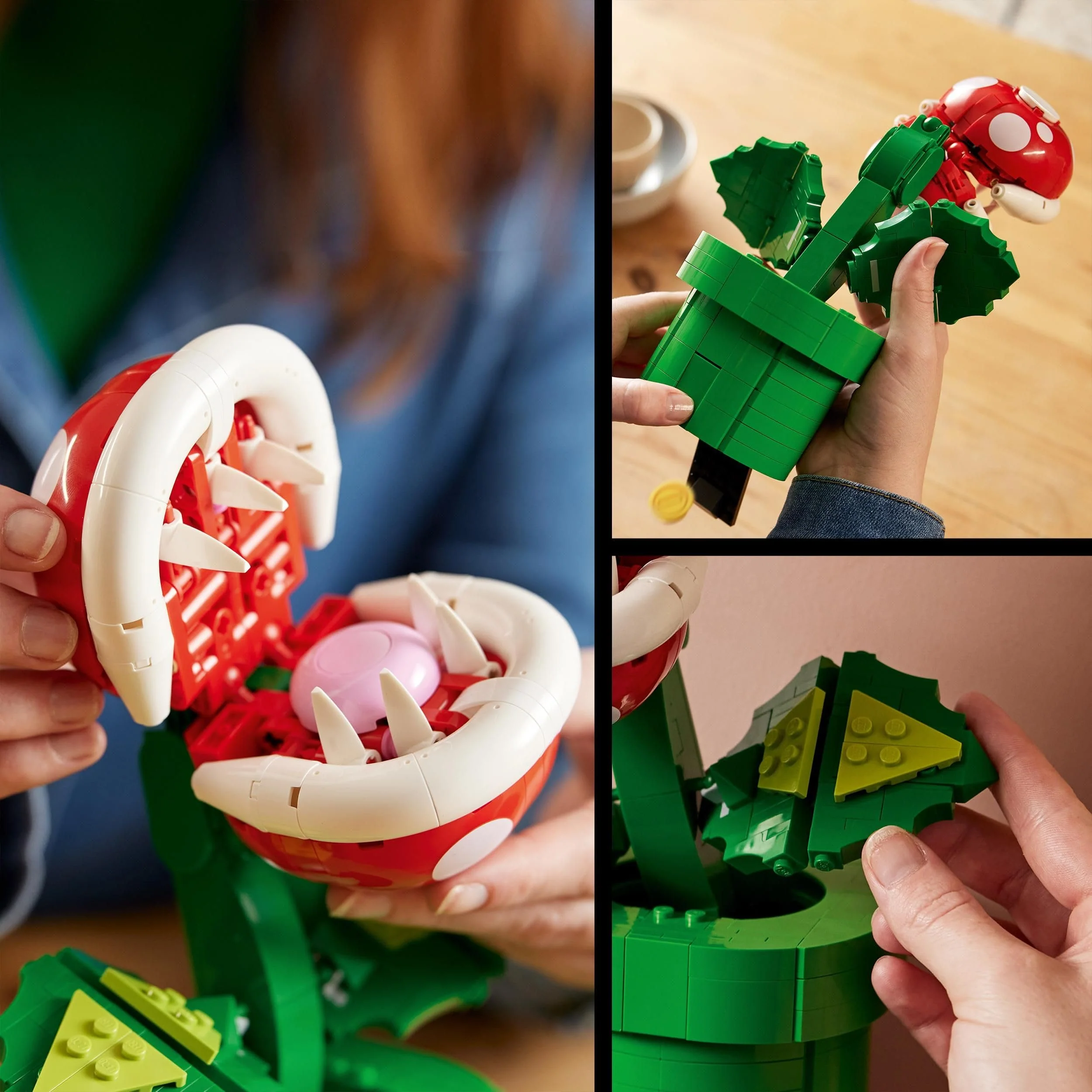 Lego 71426 Super Mario Piranha-Pflanze Set, bewegliche Figur mit Pfeife und 2 Münzelementen, Modellbausatz für Erwachsene zum Bauen, Schlafzimmer-Deko, Geschenk für Männer, Frauen und Jugendliche - Image 7