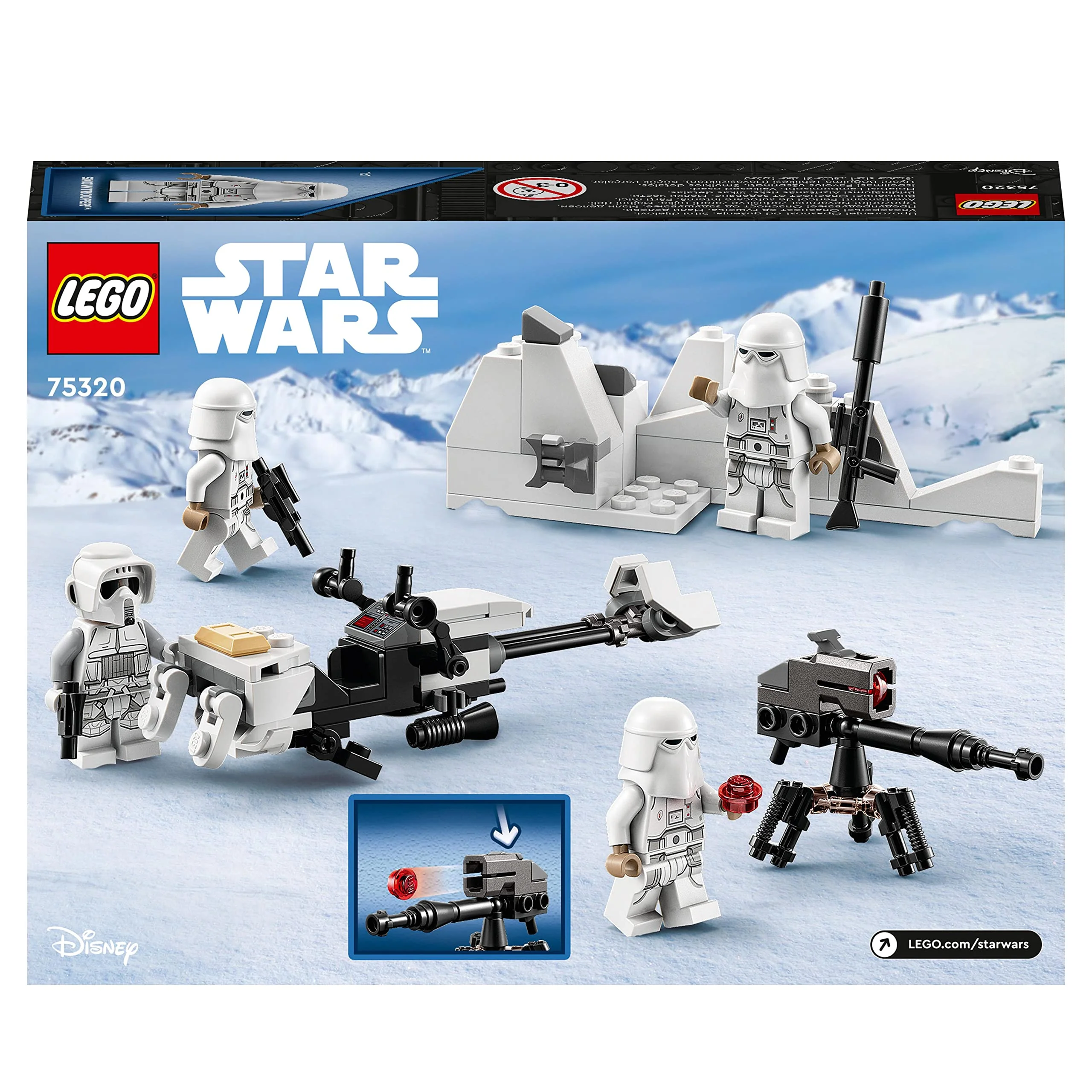 LEGO 75320 Star Wars Snowtrooper Battle Pack, Sammelbares Spielzeug zum Bauen für Kinder, Jungen und Mädchen ab 6 Jahren, mit 4 Figuren, Waffen und Düsenschlitten, Geschenk für Fans - Image 2