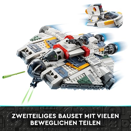 LEGO 75357 Star Wars Ghost & Phantom II Set mit 2 aus Bausteinen gebauten Ahsoka-Fahrzeugen, baubares Raumschiff-Spielzeug mit 5 Charakteren, darunter Jacen Syndulla und Einer Chopper-Droidenfigur - Image 11