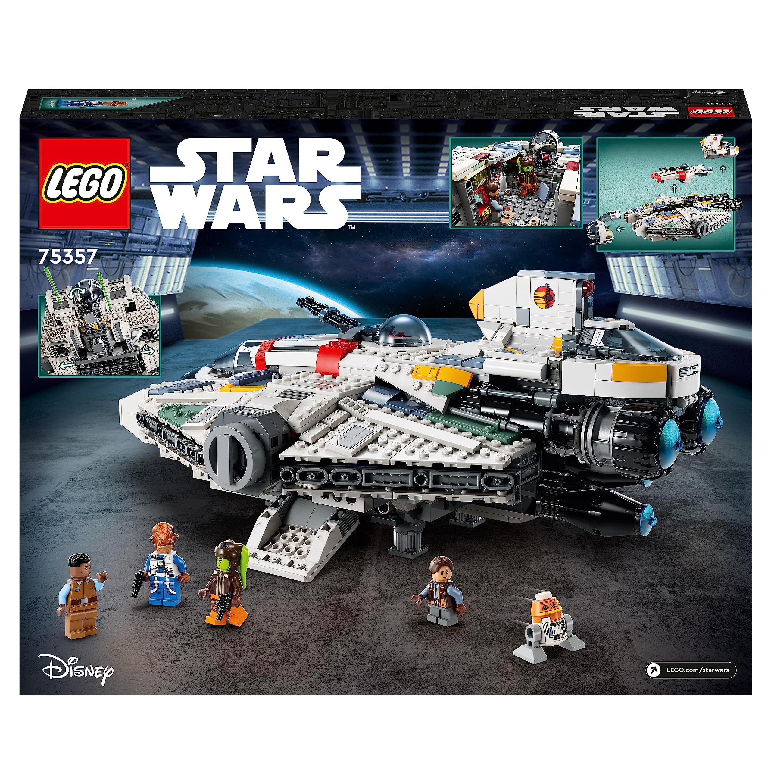 LEGO 75357 Star Wars Ghost & Phantom II Set mit 2 aus Bausteinen gebauten Ahsoka-Fahrzeugen, baubares Raumschiff-Spielzeug mit 5 Charakteren, darunter Jacen Syndulla und Einer Chopper-Droidenfigur - Image 6