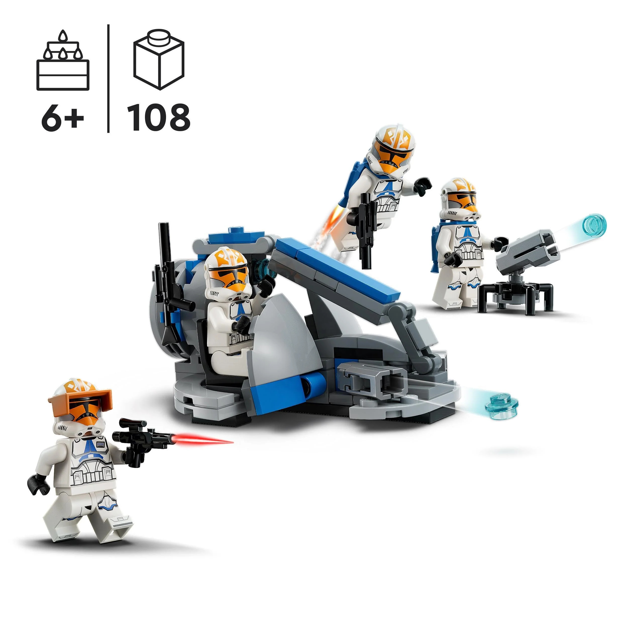 LEGO 75359 Star Wars Ahsokas Clone Trooper der 332. Kompanie – Battle Pack, The Clone Wars Spielzeug-Set mit Speeder-Fahrzeug inkl. Shootern und Minifiguren, kleine Geschenkidee für Kinder ab 6 Jahren - Image 8
