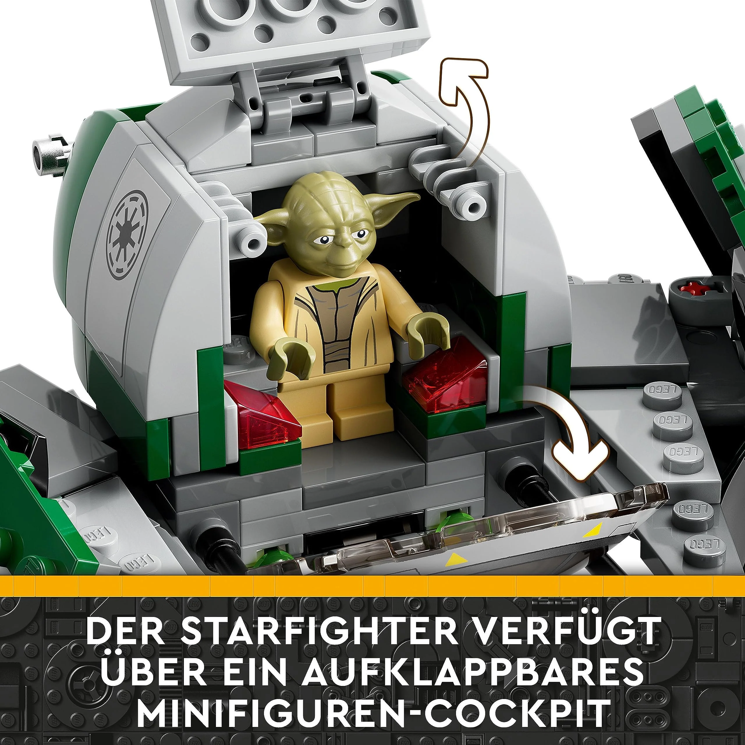 LEGO 75360 Star Wars Yodas Jedi Starfighter Bauspielzeug, Clone Wars Fahrzeug-Set mit Meister Yoda-Minifigur, Lichtschwert und Droide R2-D2-Figur - Image 6