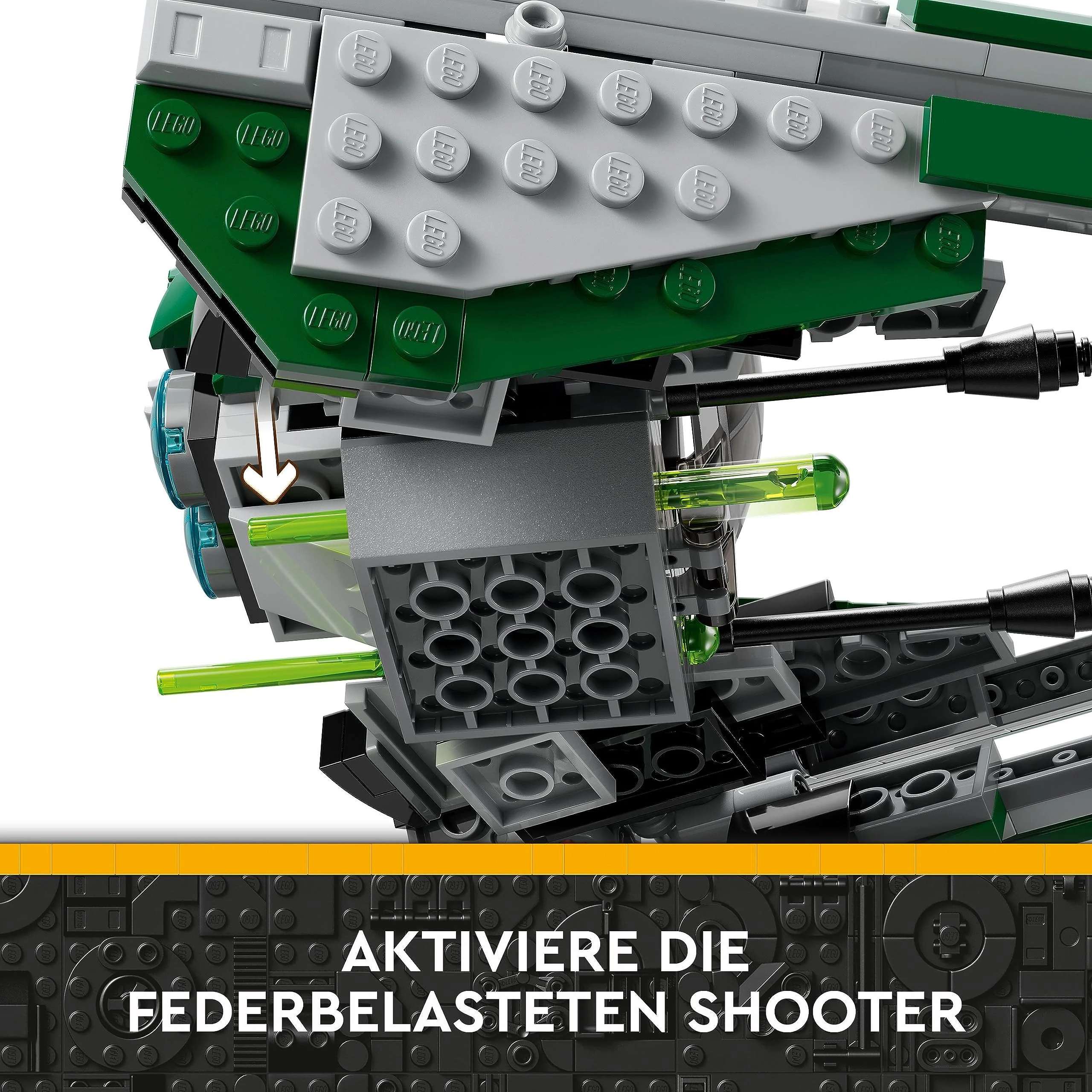 LEGO 75360 Star Wars Yodas Jedi Starfighter Bauspielzeug, Clone Wars Fahrzeug-Set mit Meister Yoda-Minifigur, Lichtschwert und Droide R2-D2-Figur - Image 8