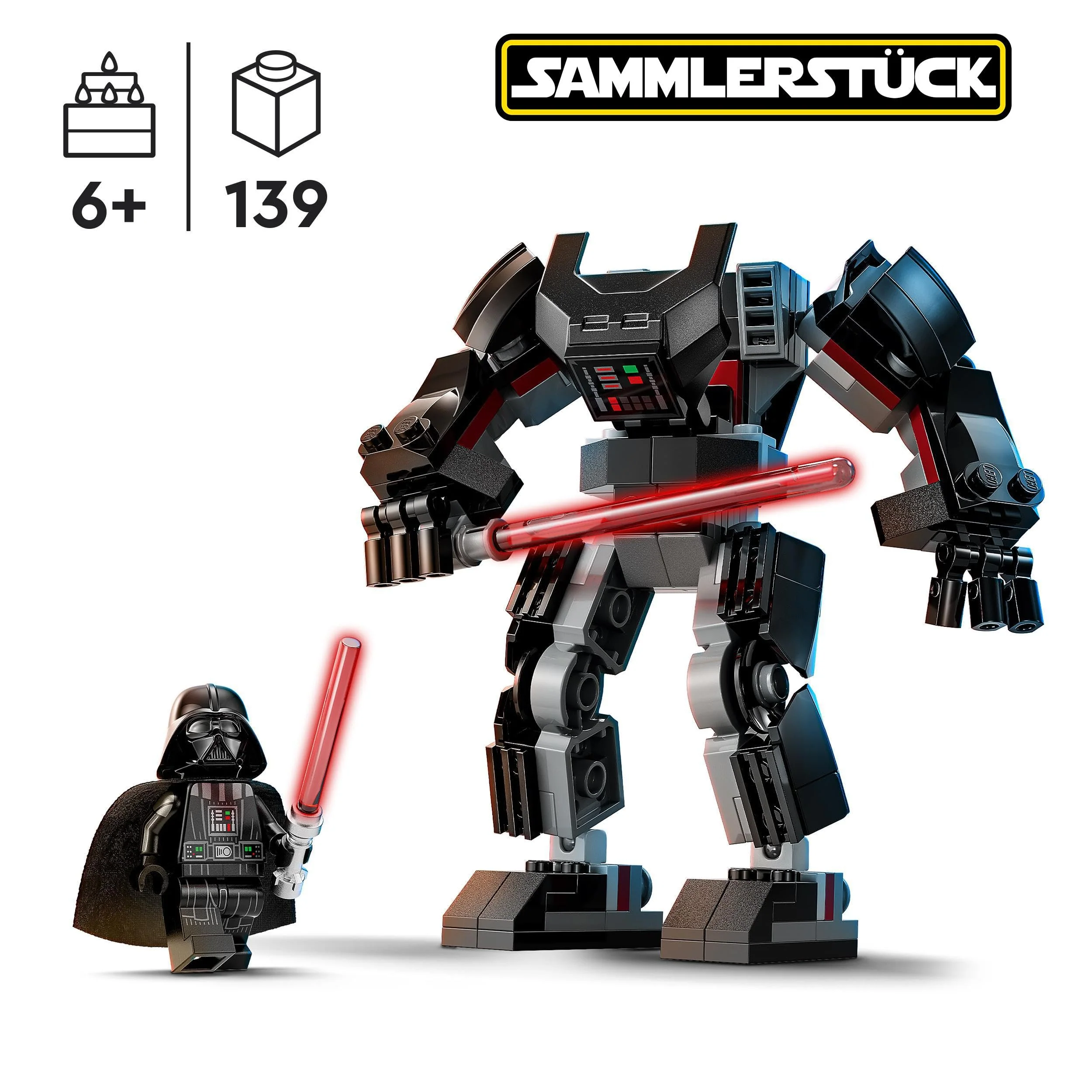 LEGO 75368 Star Wars Darth Vader Mech, baubares Actionfiguren-Modell mit Gelenkteilen, Minifiguren-Cockpit und großem roten Lichtschwert, Sammel-Spielzeug für Kinder, Jungen, Mädchen ab 6 Jahren - Image 9