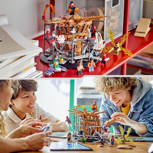 LEGO 76261 Marvel Spider-Mans großer Showdown, Spider-Man: No Way Home-Set mit 3 Peter Parker-Minifiguren sowie Green Goblin, Electro, Sandman, Ned, Doctor Strange und MJ, Sammlermodell - Image 5