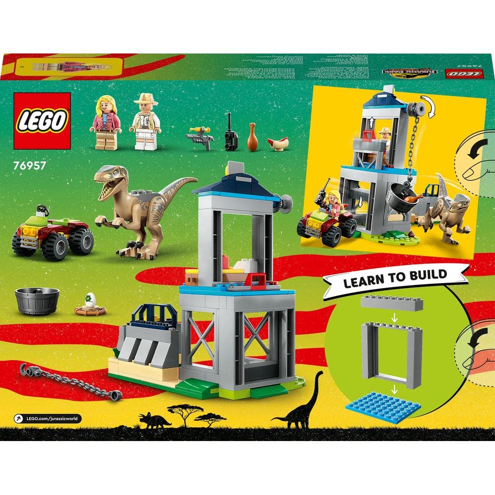 LEGO 76957 Jurassic Park Flucht des Velociraptors, Dinosaurierspielzeug und Buggy-Auto zum Sammeln für Kinder ab 5 Jahren - Image 3