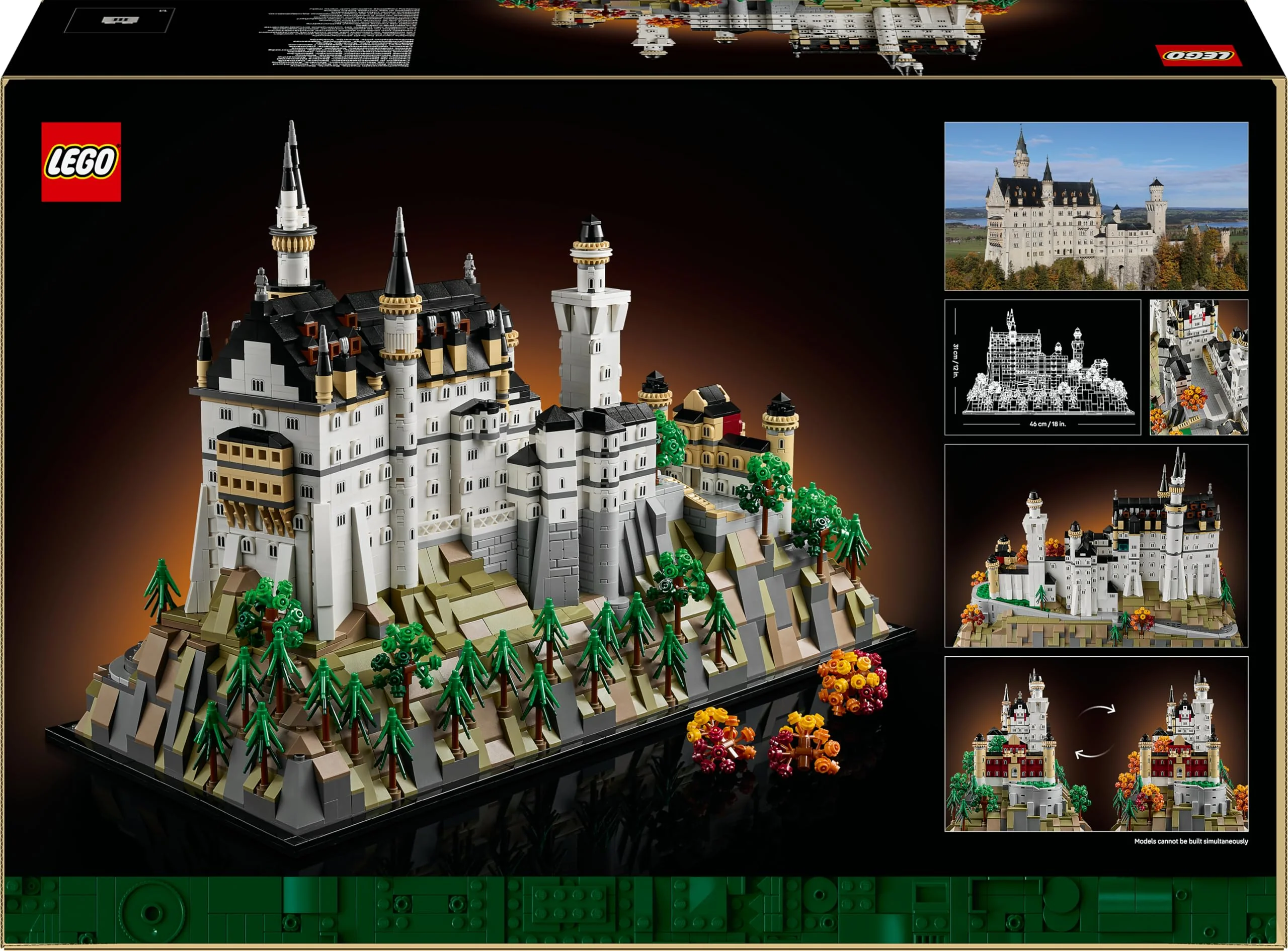 LEGO Architecture Schloss Neuschwanstein - Kreatives Bastelset und Konstruktionsspielzeug - Spielzeug für Männer und Frauen - Dekoration zum Bauen - Modellbau und Geschenk für Erwachsene - 21063 - Image 2