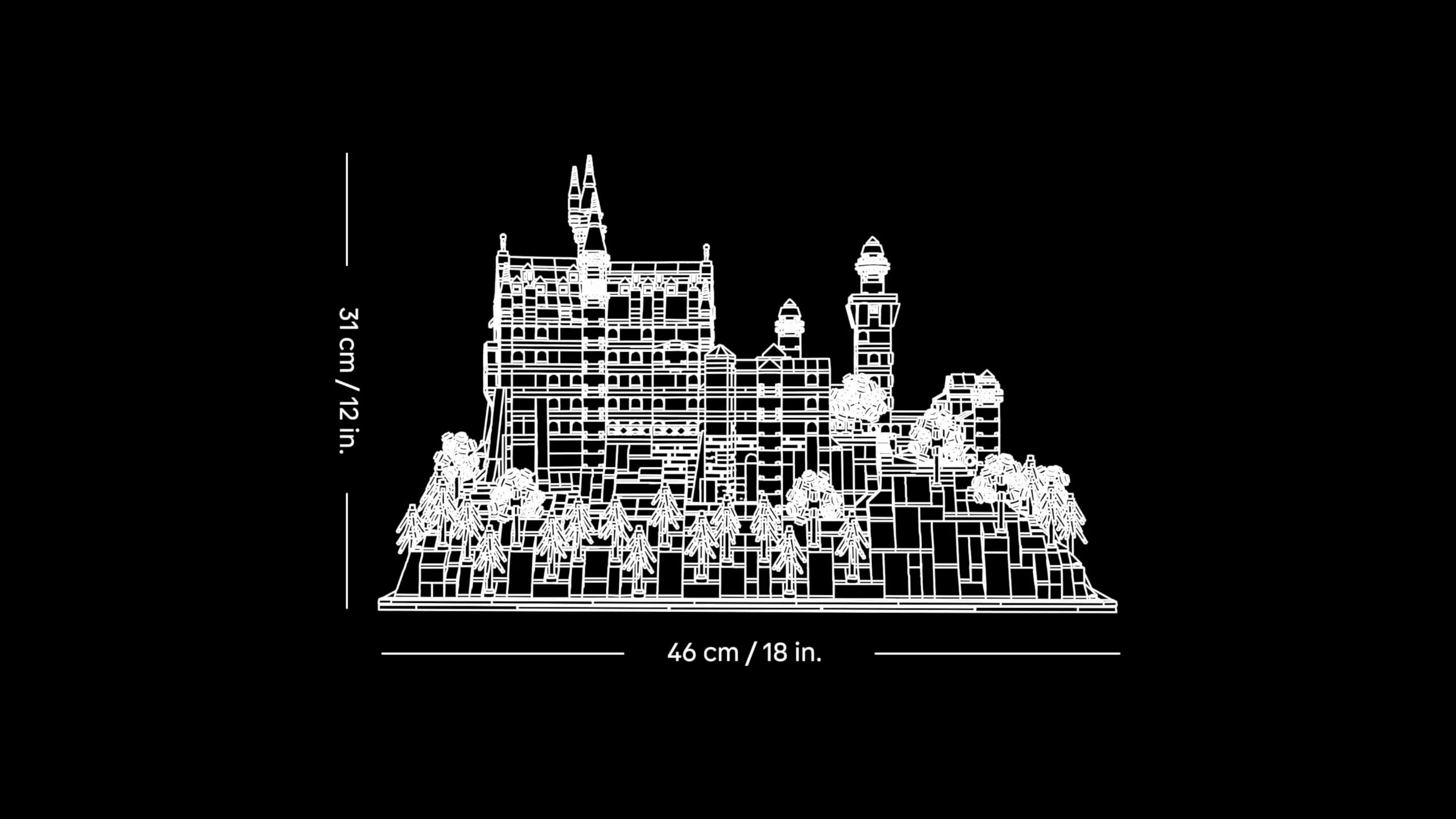 LEGO Architecture Schloss Neuschwanstein - Kreatives Bastelset und Konstruktionsspielzeug - Spielzeug für Männer und Frauen - Dekoration zum Bauen - Modellbau und Geschenk für Erwachsene - 21063 - Image 5