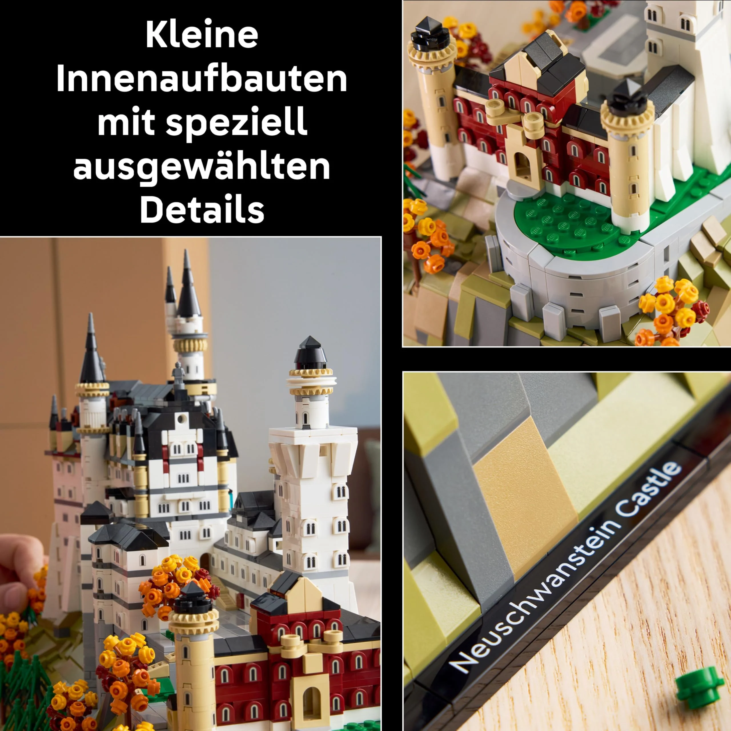 LEGO Architecture Schloss Neuschwanstein - Kreatives Bastelset und Konstruktionsspielzeug - Spielzeug für Männer und Frauen - Dekoration zum Bauen - Modellbau und Geschenk für Erwachsene - 21063 - Image 7