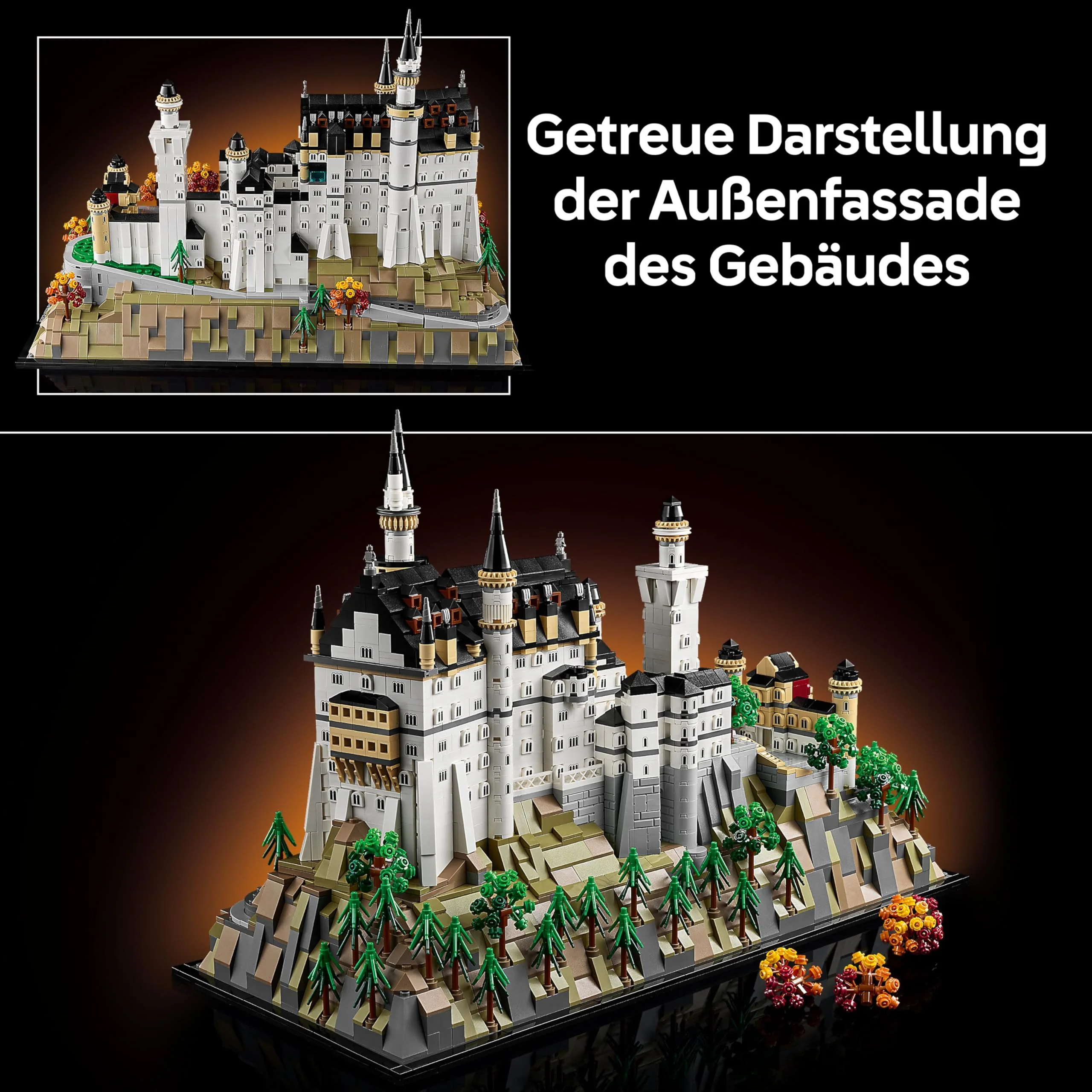 LEGO Architecture Schloss Neuschwanstein - Kreatives Bastelset und Konstruktionsspielzeug - Spielzeug für Männer und Frauen - Dekoration zum Bauen - Modellbau und Geschenk für Erwachsene - 21063 - Image 8
