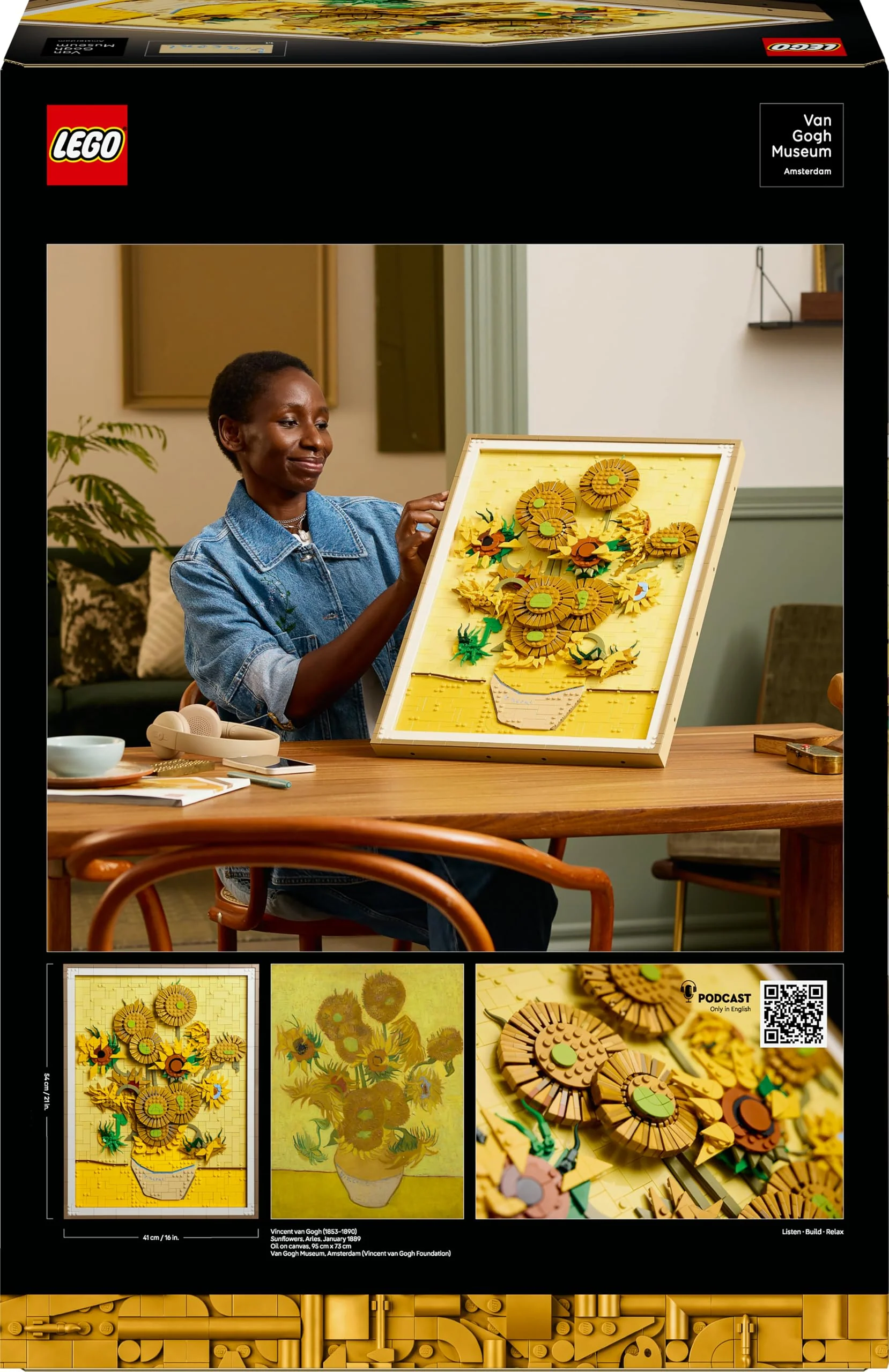 LEGO Art Vincent Van Gogh – Sonnenblumen - 3D-Blumengemälde mit beweglichen Blüten - Deko fürs Wohnzimmer oder Büro - Bausatz für Erwachsene - Kreative Geschenkidee für Männer & Frauen 31215 - Image 2