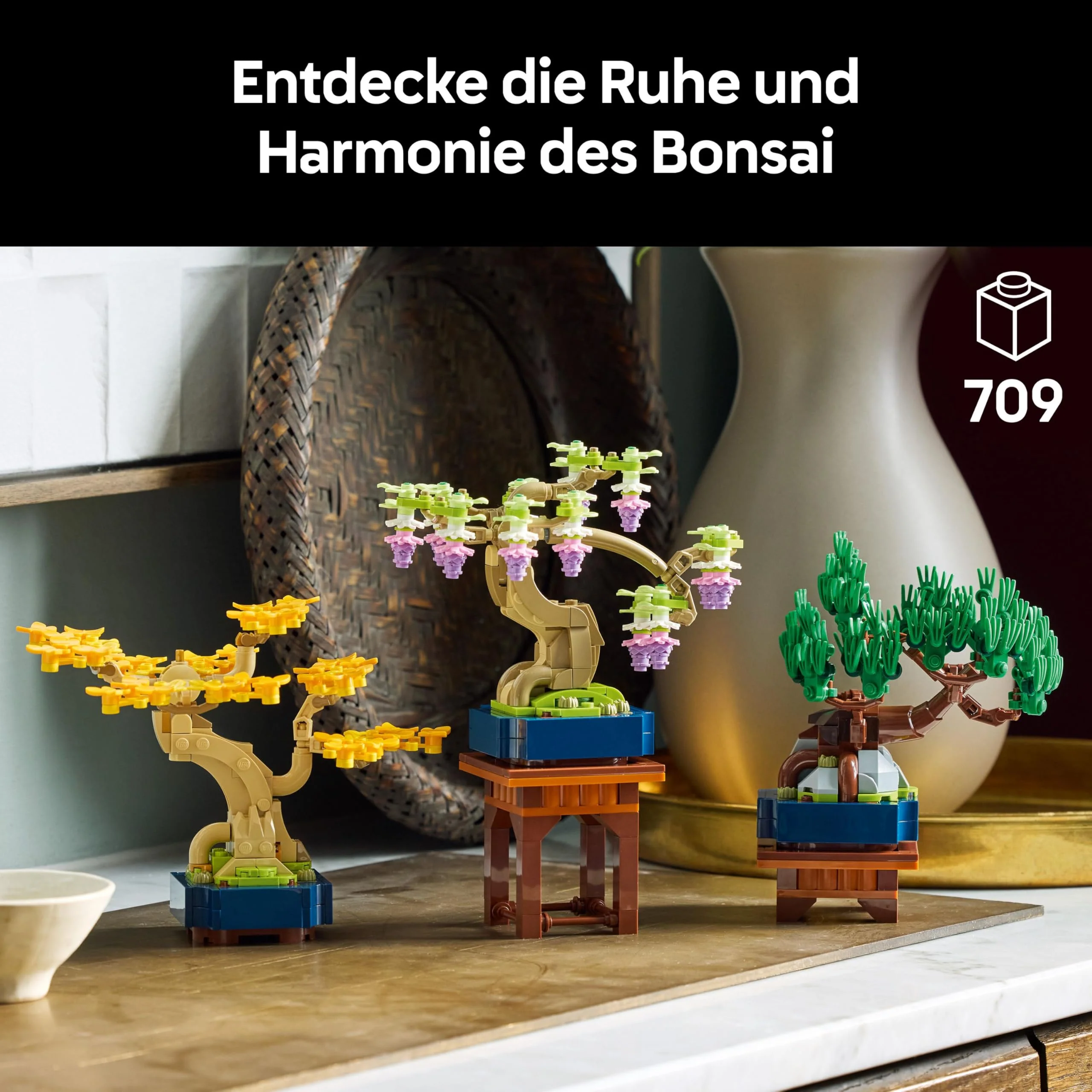 LEGO Botanicals Mini-Bonsais - Bonsai zum Bauen & Ausstellen - Kreative Deko Blumen - Ginkgo, Schwarzkiefer & Wisteria Kunstpflanzen - DIY Deko für Zuhause - Geschenk für Frauen & Männer - 10373 - Image 10
