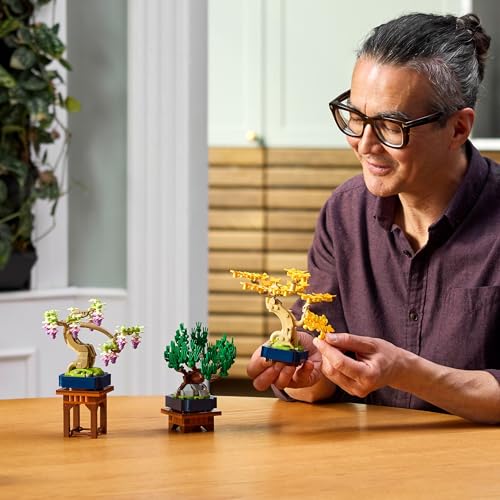 LEGO Botanicals Mini-Bonsais - Bonsai zum Bauen & Ausstellen - Kreative Deko Blumen - Ginkgo, Schwarzkiefer & Wisteria Kunstpflanzen - DIY Deko für Zuhause - Geschenk für Frauen & Männer - 10373 - Image 4