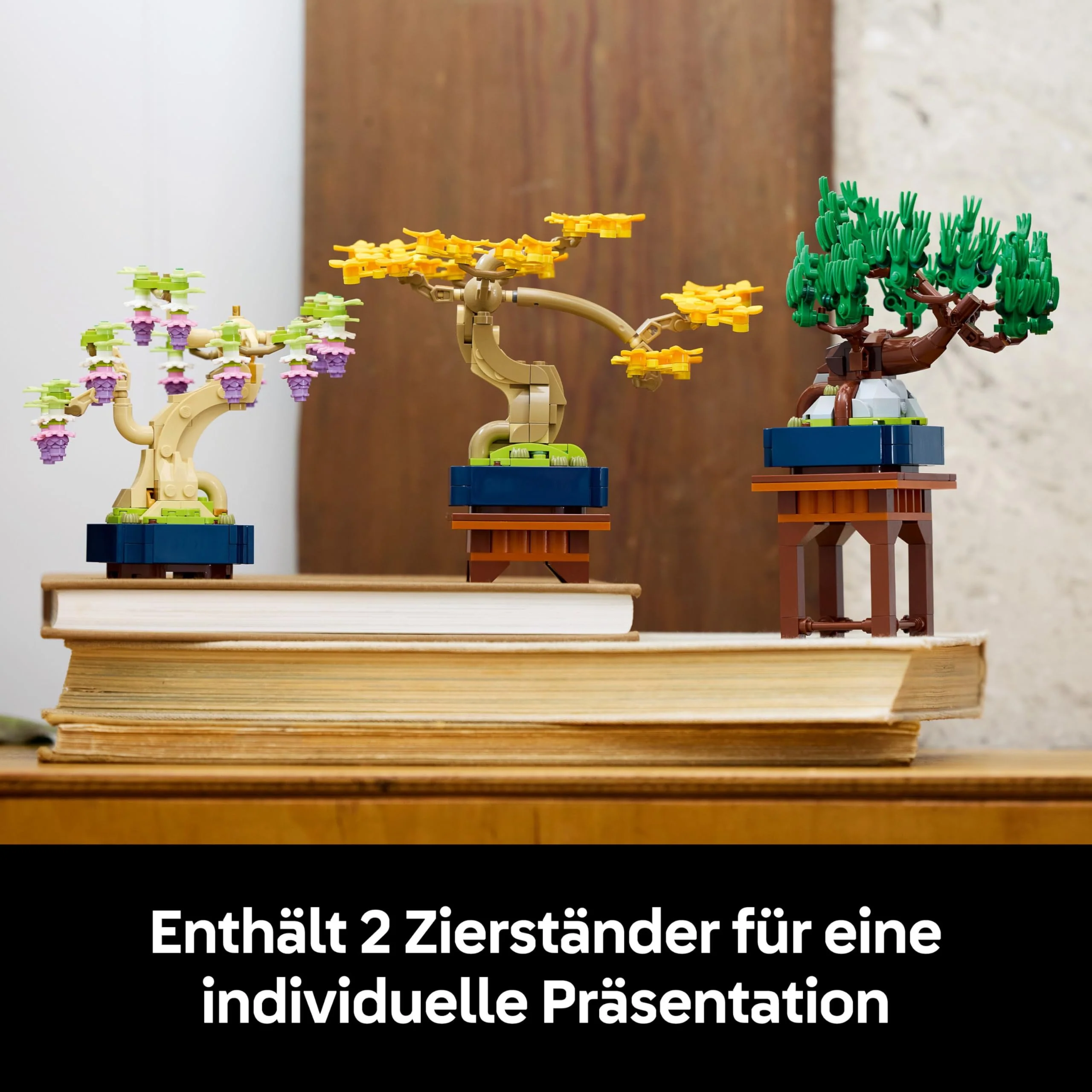LEGO Botanicals Mini-Bonsais - Bonsai zum Bauen & Ausstellen - Kreative Deko Blumen - Ginkgo, Schwarzkiefer & Wisteria Kunstpflanzen - DIY Deko für Zuhause - Geschenk für Frauen & Männer - 10373 - Image 6
