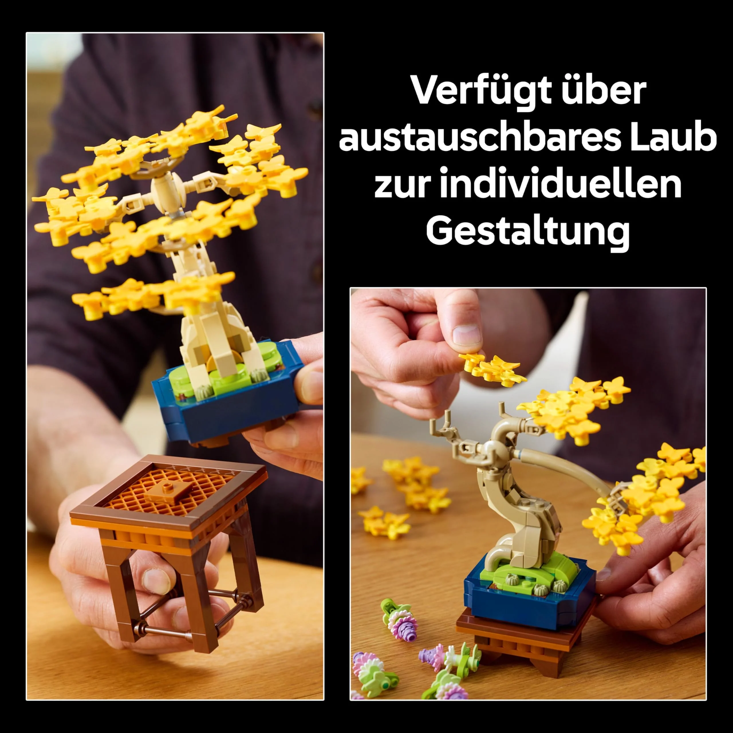 LEGO Botanicals Mini-Bonsais - Bonsai zum Bauen & Ausstellen - Kreative Deko Blumen - Ginkgo, Schwarzkiefer & Wisteria Kunstpflanzen - DIY Deko für Zuhause - Geschenk für Frauen & Männer - 10373 - Image 8