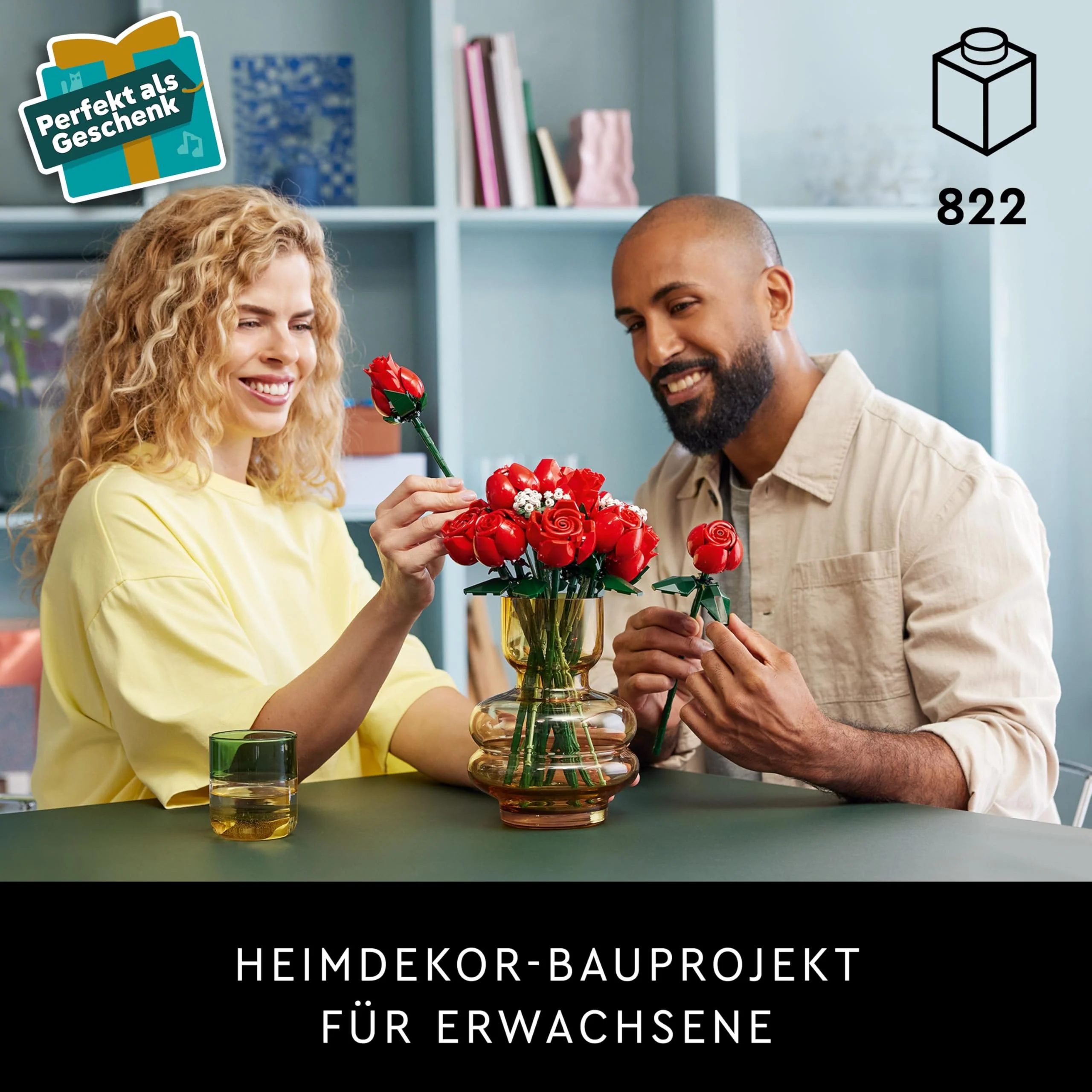 LEGO Botanicals Rosenstrauß - Blumen zum Bauen und Ausstellen - DIY Deko mit Pflanzen - Modellbau mit Kunstblumen - Bauset für Erwachsene - Geschenk zu Weihnachten für Frauen & Männer - 10328 - Image 11