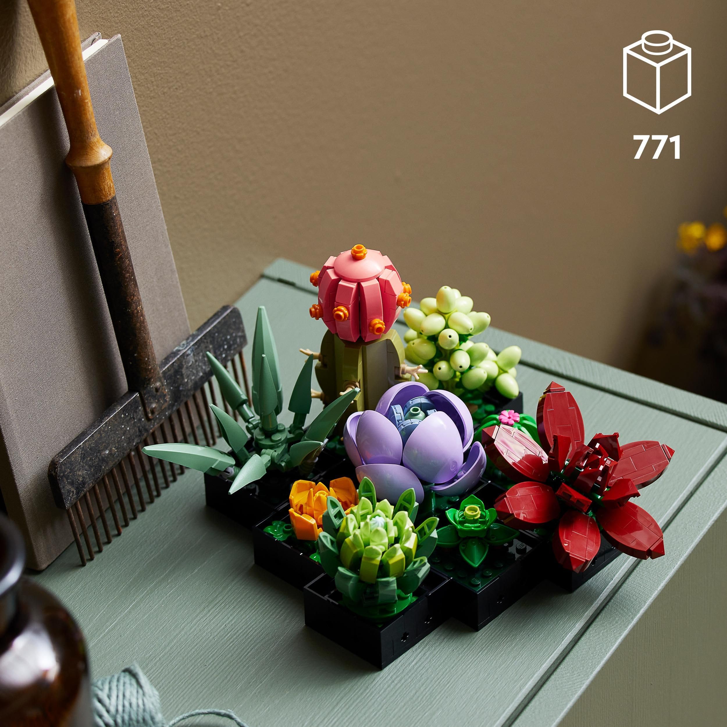 LEGO Botanicals Sukkulenten - Künstliche Blumen Set für Erwachsene - Blumenstrauß Bauset - Kreatives Hobby und Home Deko - Geschenkidee für Frauen & Männer - Botanik Kollektion (9 Pflanzen) 10309 - Image 9