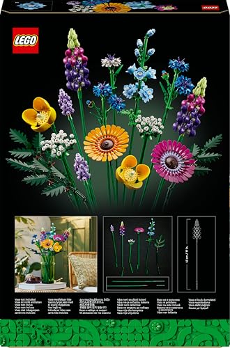 LEGO Botanicals Wildblumenstrauß Set - Künstliche Blumen mit Mohn und Lavendel zum Basteln für Erwachsene - Geschenkidee für Heimdeko - Botanik Kollektion 10313 - Image 2